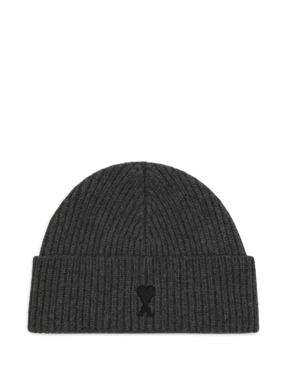 ribbed heart-logo beanie hat - 1