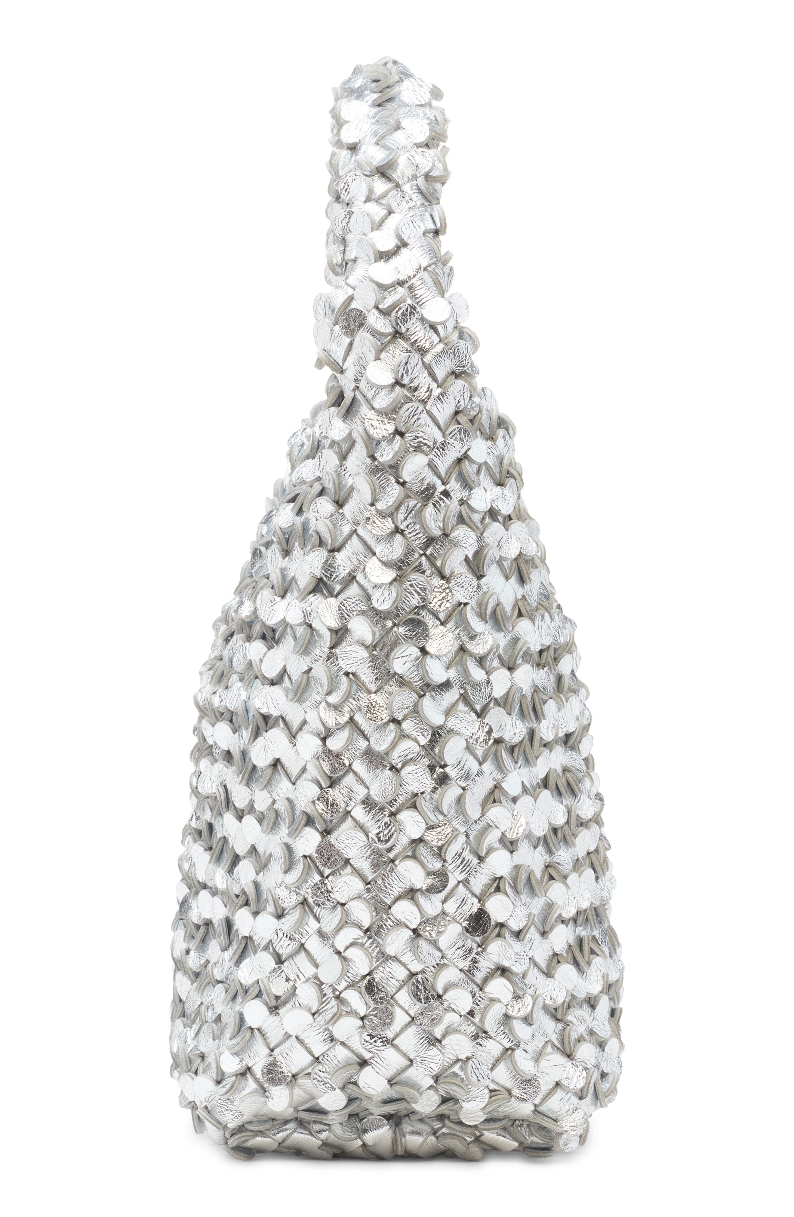 Bottega Veneta Cabat Mirror Confetti Leather Top Handle Bag in Silver/Gold at Nordstrom - 5