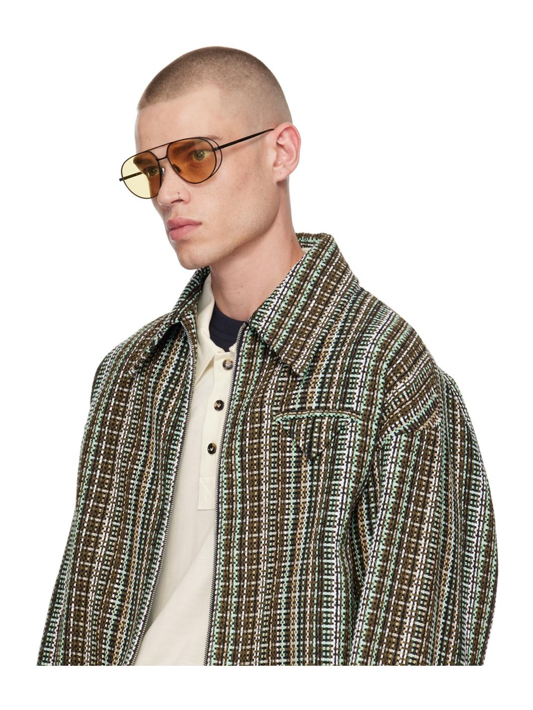 Black & Yellow Classic Aviator Sunglasses - 4