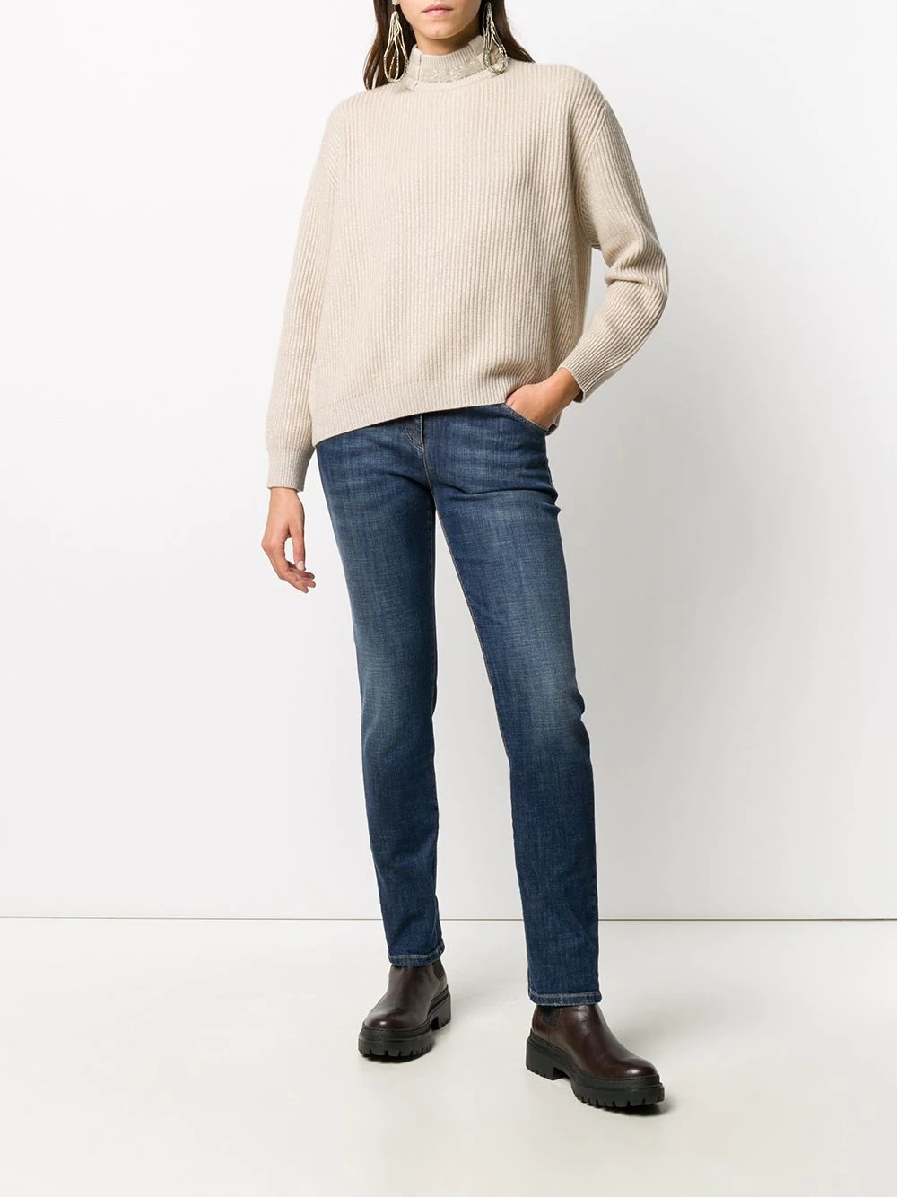 high neck knitted jumper - 2