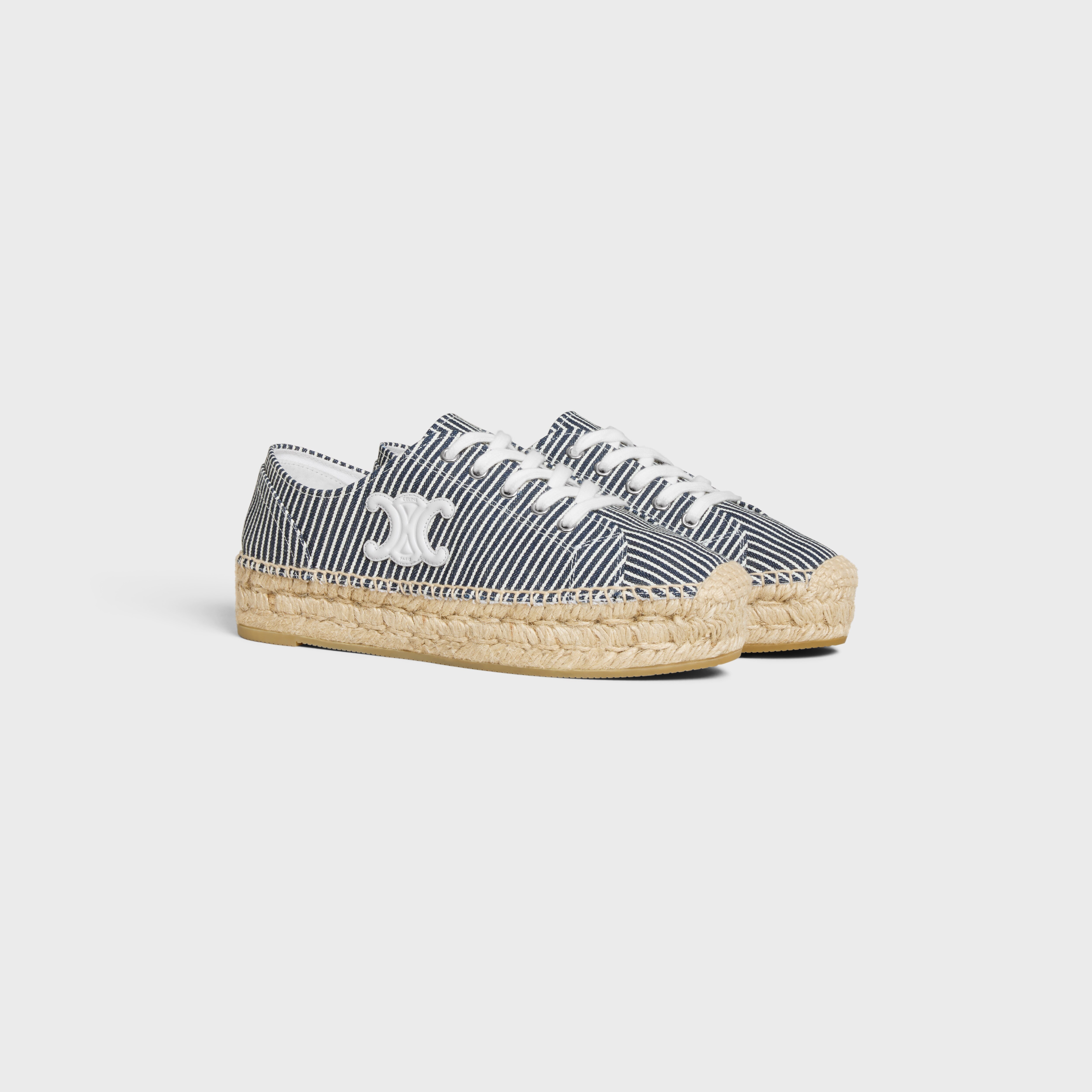 LES ESPADRILLES CELINE LACE-UP IN Oshkosh canvas and Calfskin - 2
