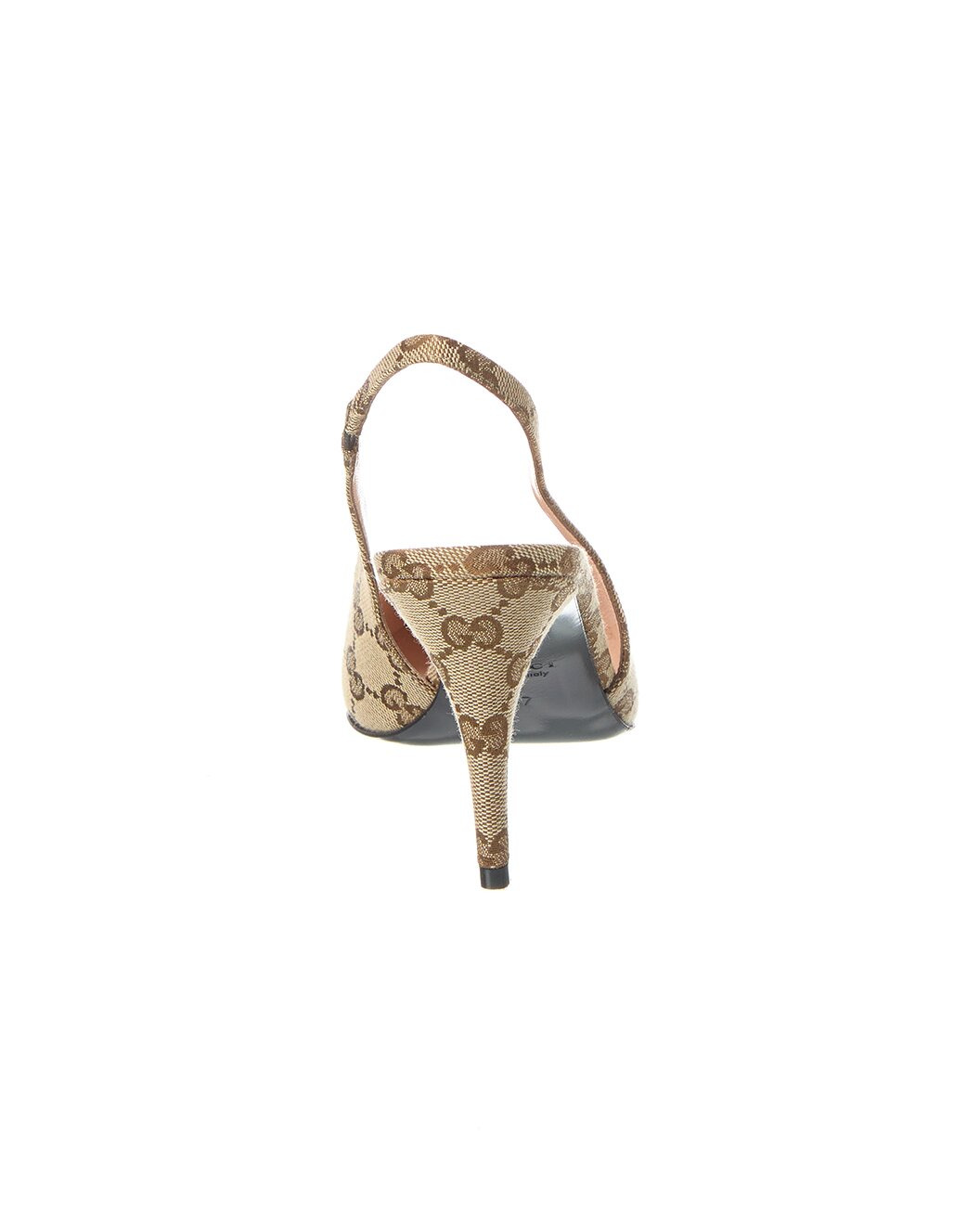 Gucci Horsebit GG Canvas Slingback Pump - 3
