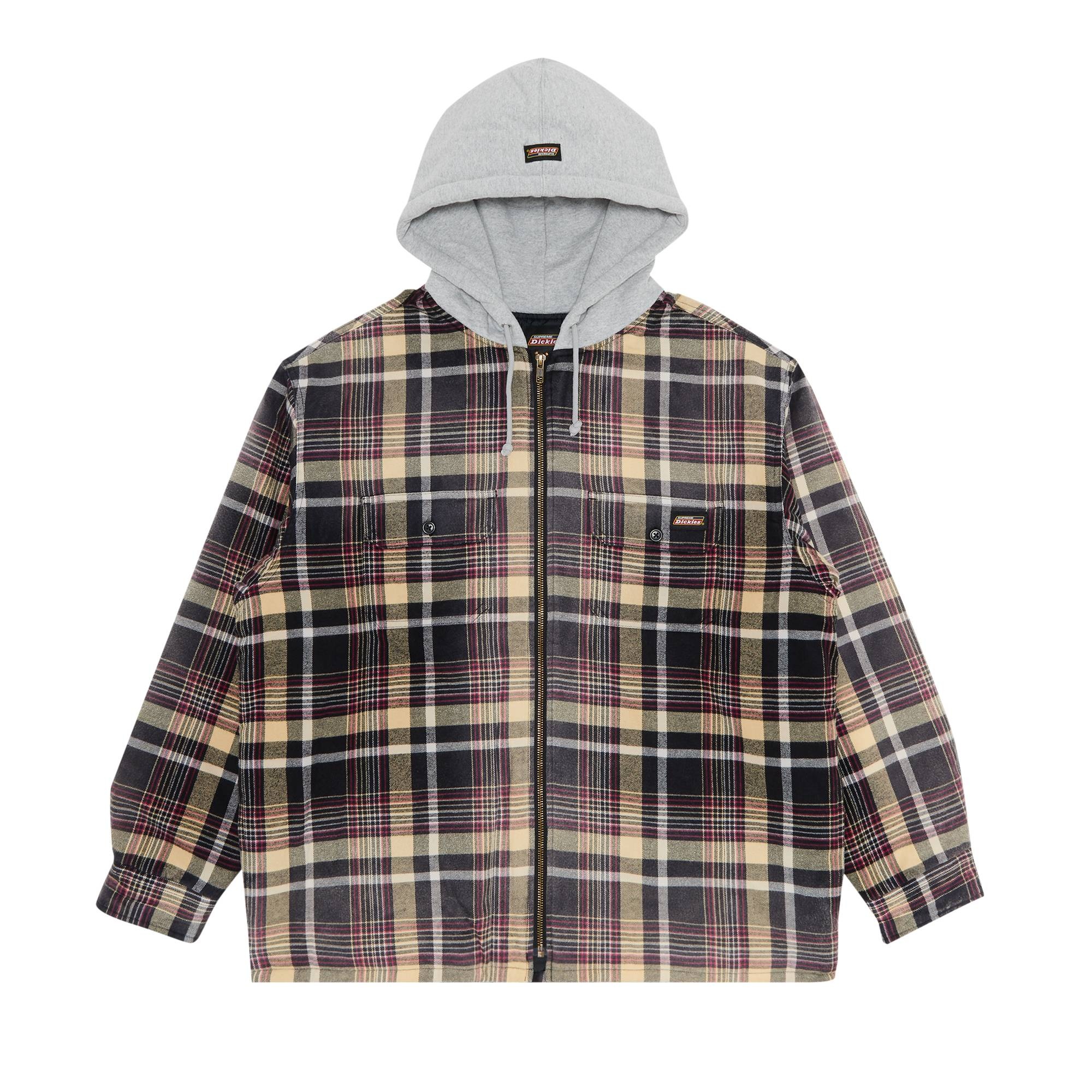 Supreme x Dickies Plaid Hooded Zip Up Shirt 'Black' - 1