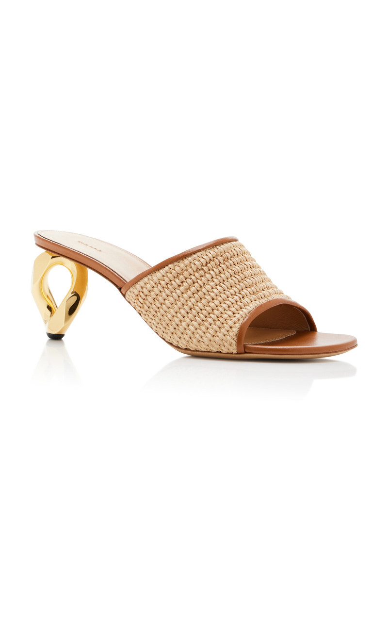 Raffia Mule Sandals tan 5