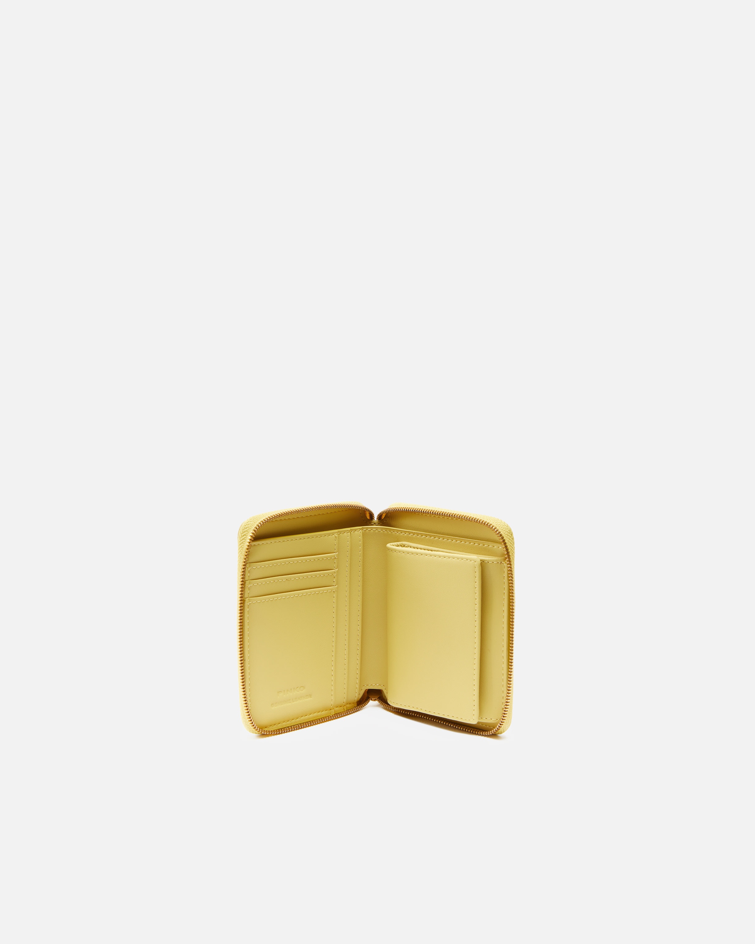 SMALL SQUARE LEATHER WALLET WITH RAISED LOGO - 3