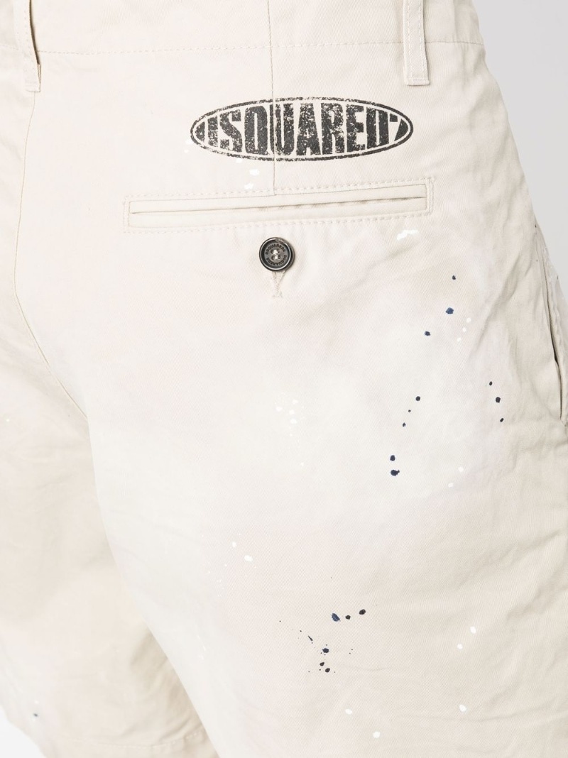 paint-splatter tailored shorts - 5