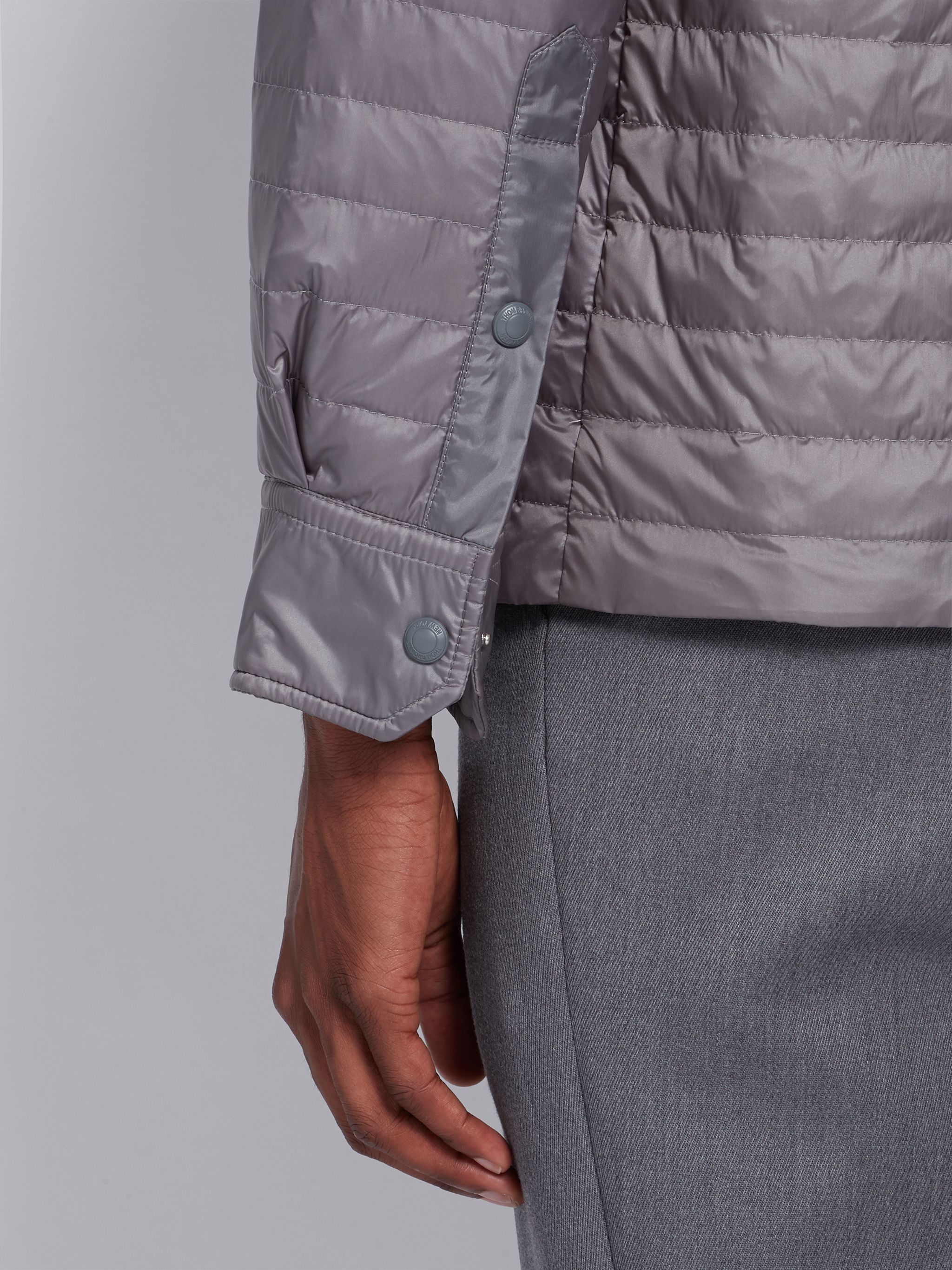 Medium Grey Down Fill 4-Bar Shirt Jacket - 5