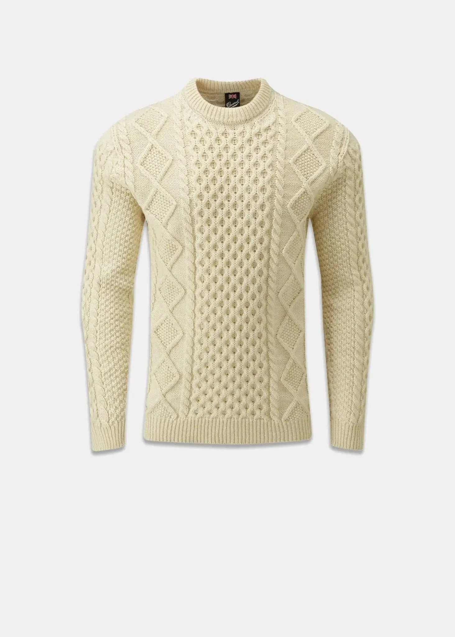 Men's Aran Jumper Ecru - 1