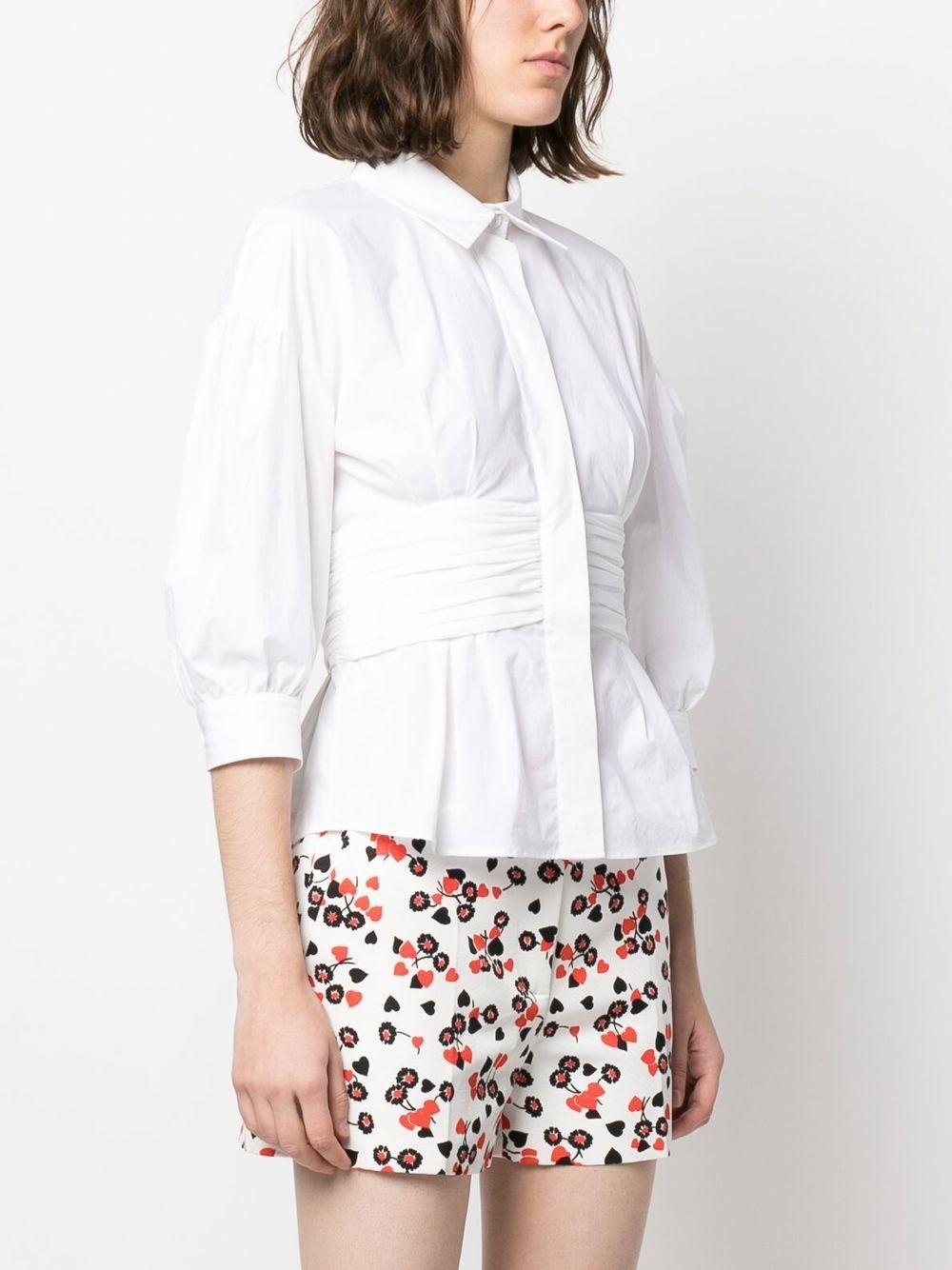 gathered-waist detail shirt - 3