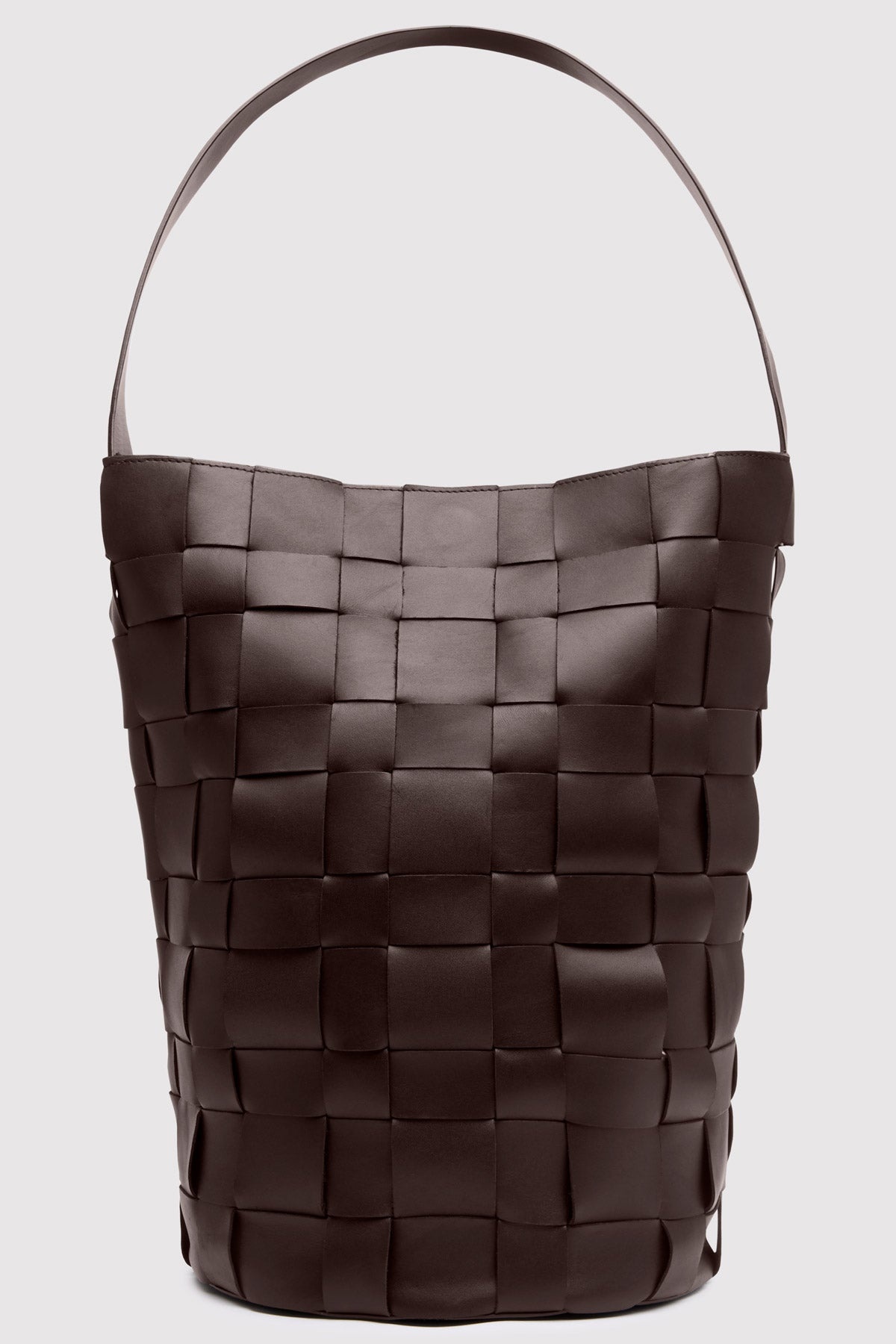 Woven Bucket Bag - Chocolate - 5