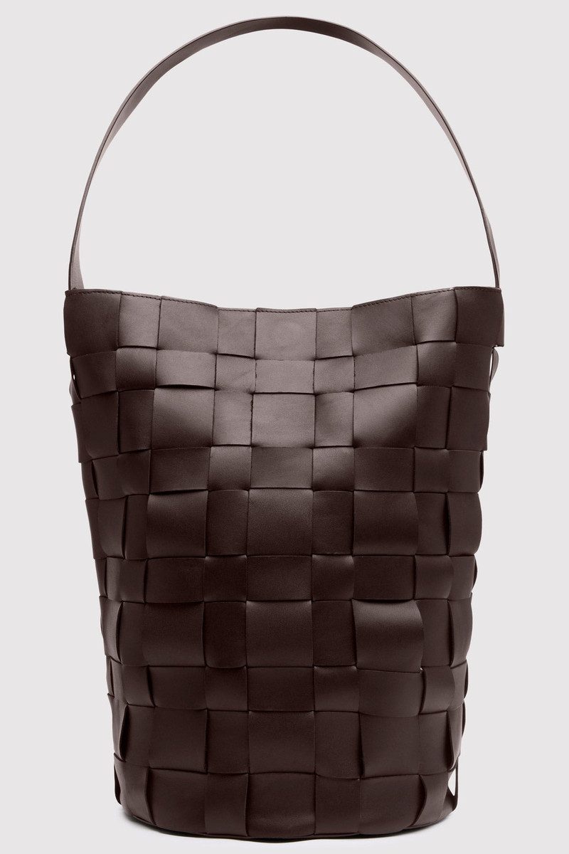 Woven Bucket Bag - Chocolate 5
