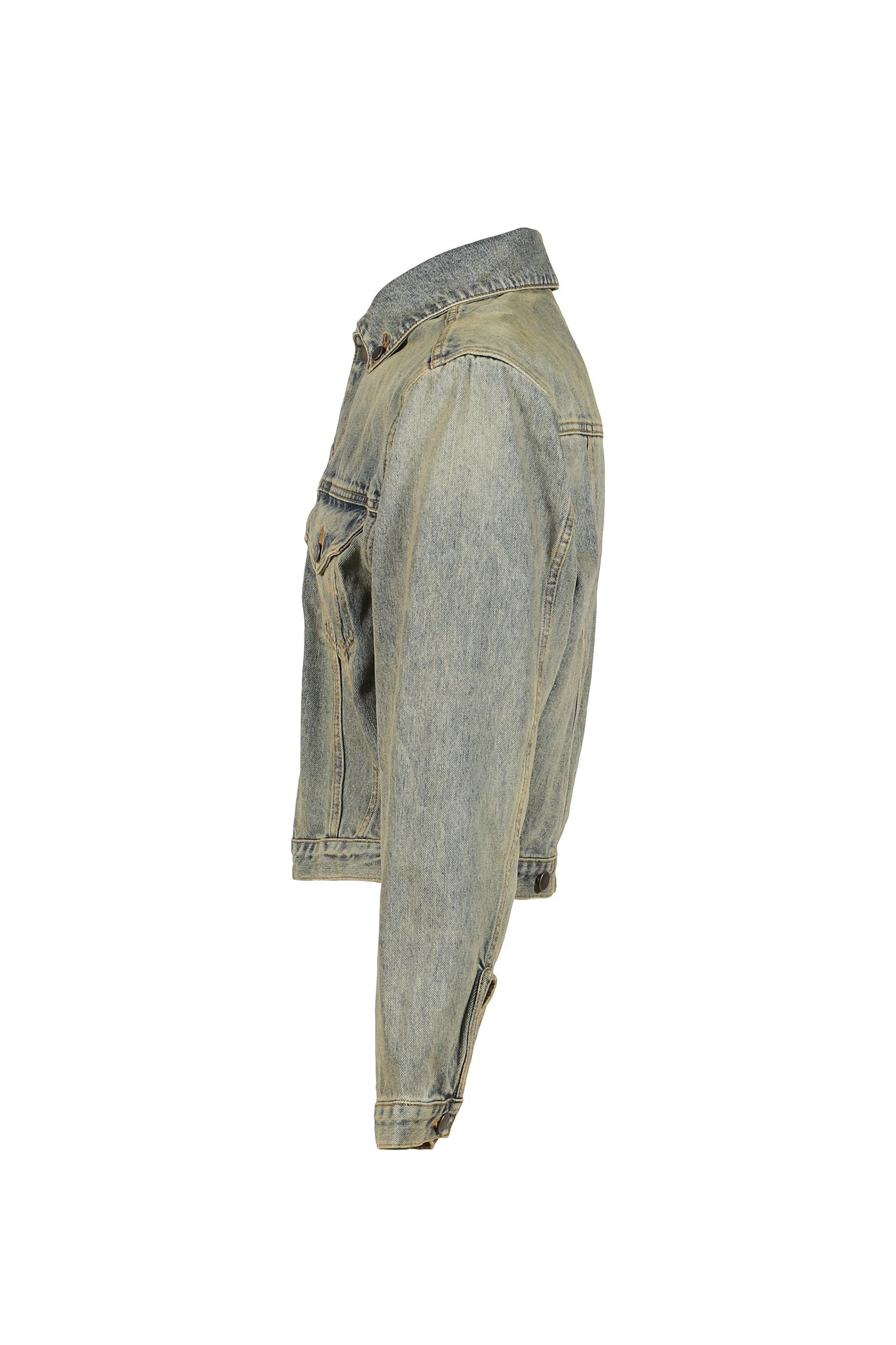 SHRUNKEN DENIM JACKET / SURFACE WAVE - 3