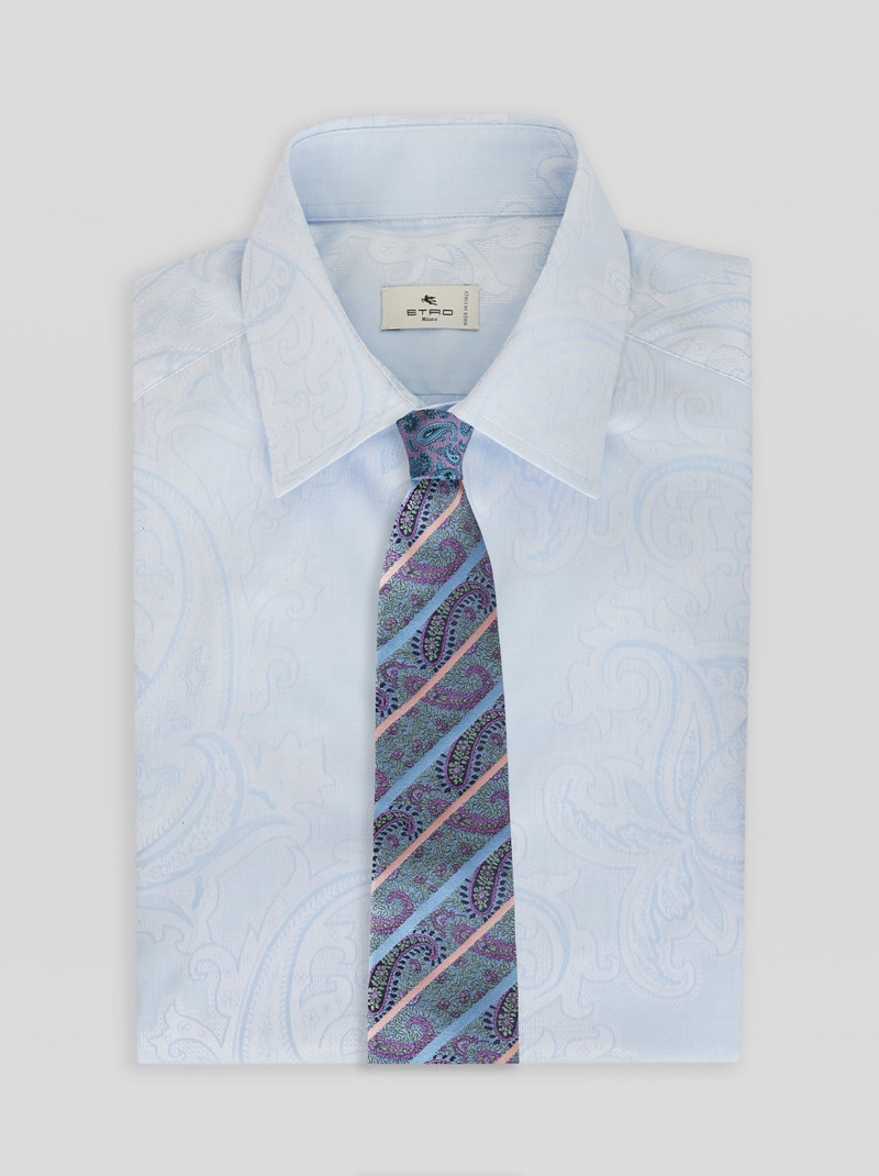 Etro TWO FABRIC FLORAL PAISLEY TIE outlook