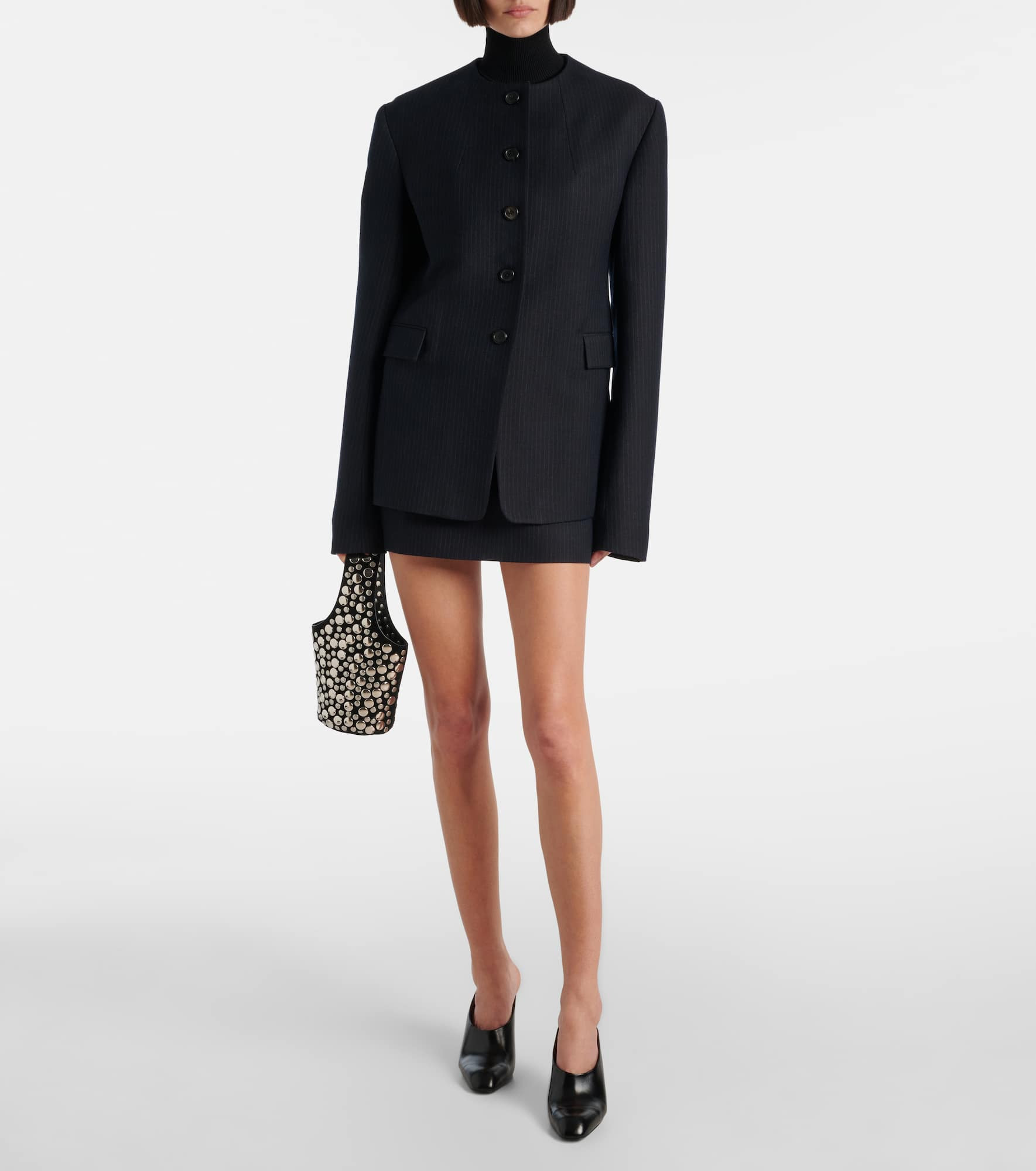 Jett pinstripe wool-blend miniskirt - 2