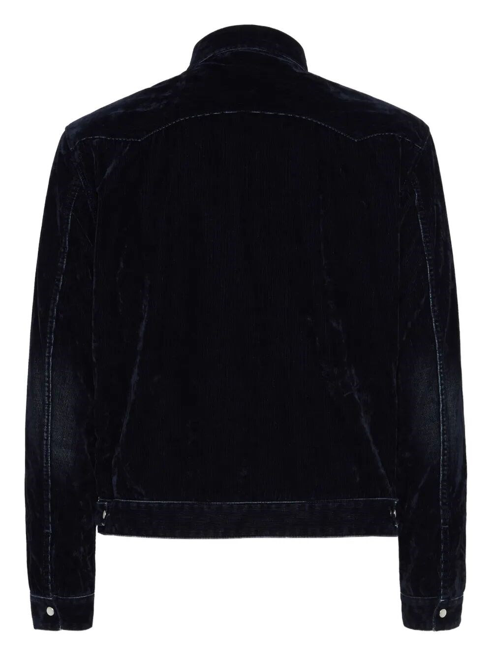 `Flocked Cord` Jeans Jacket - 2