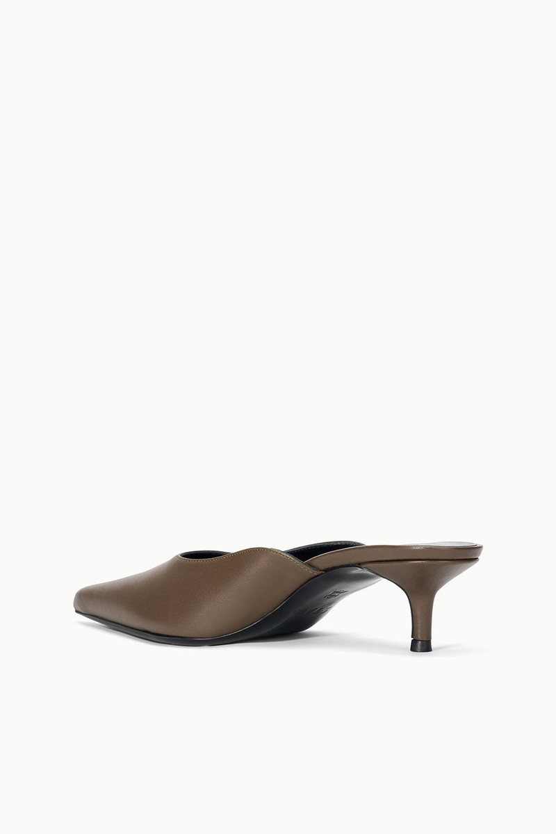 STAUD SEBASTIAN KITTEN HEEL MULE TRUFFLE 3