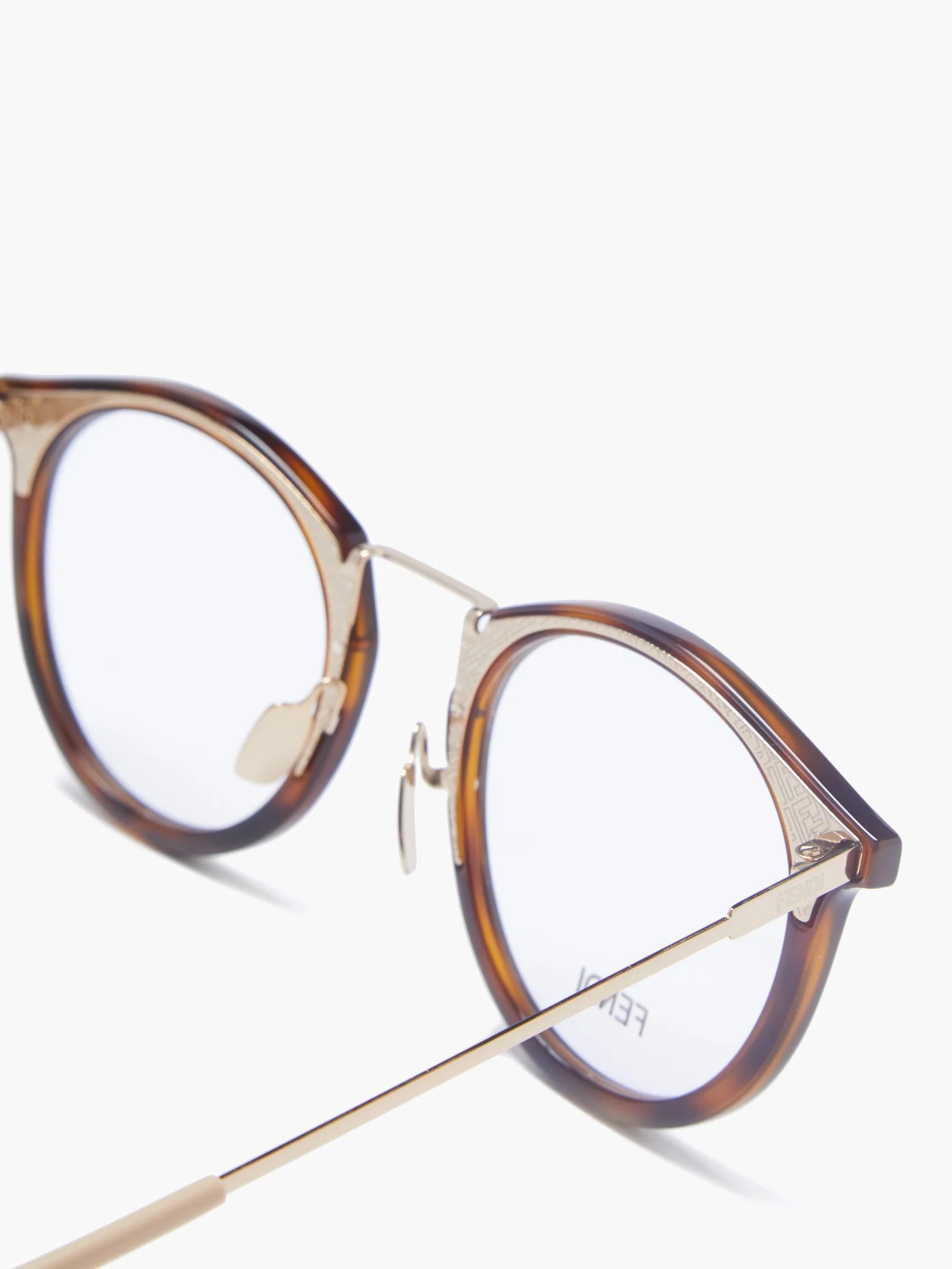 Round tortoiseshell metal glasses - 2