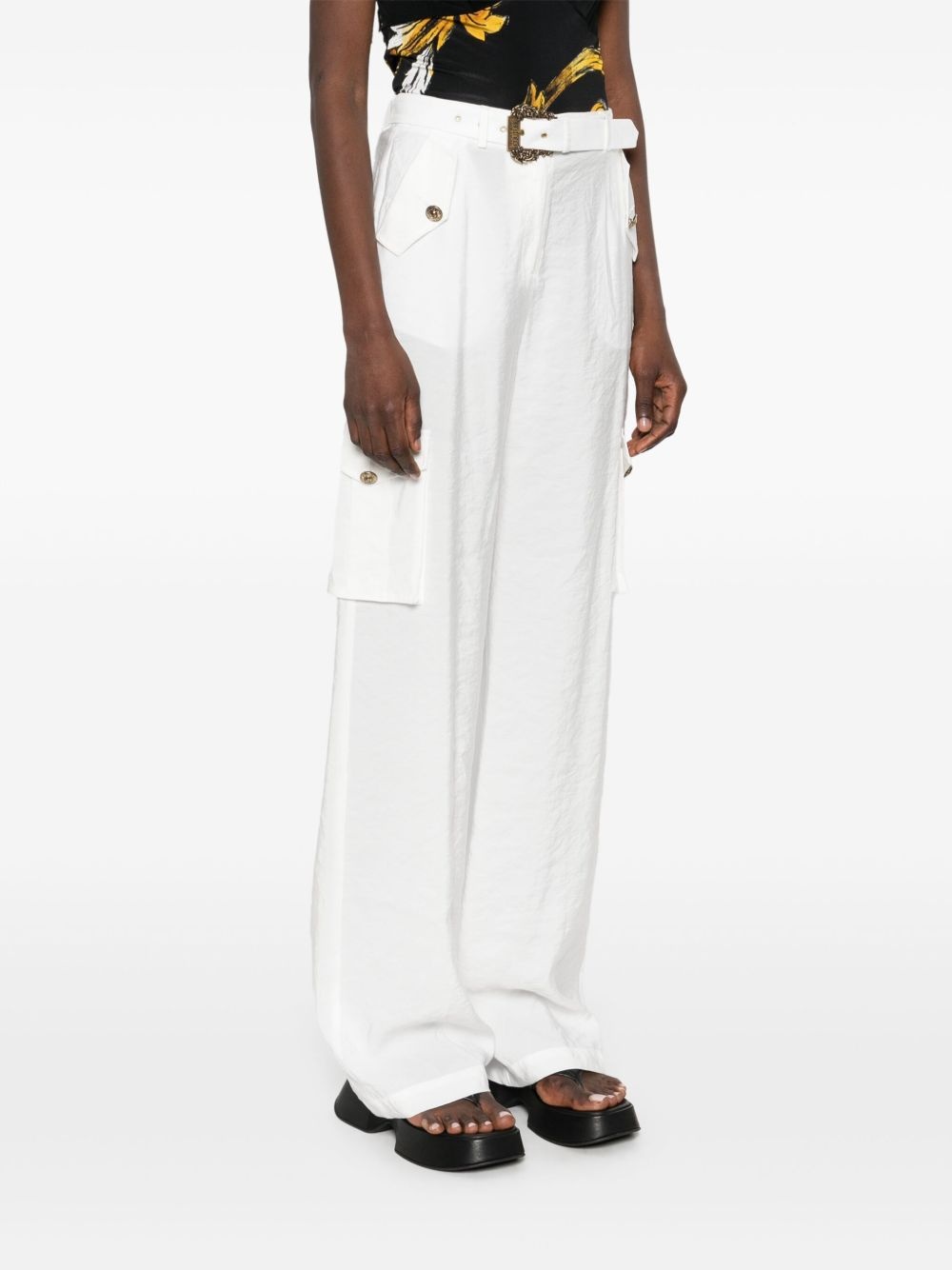 crinkled-finish cargo pants - 3