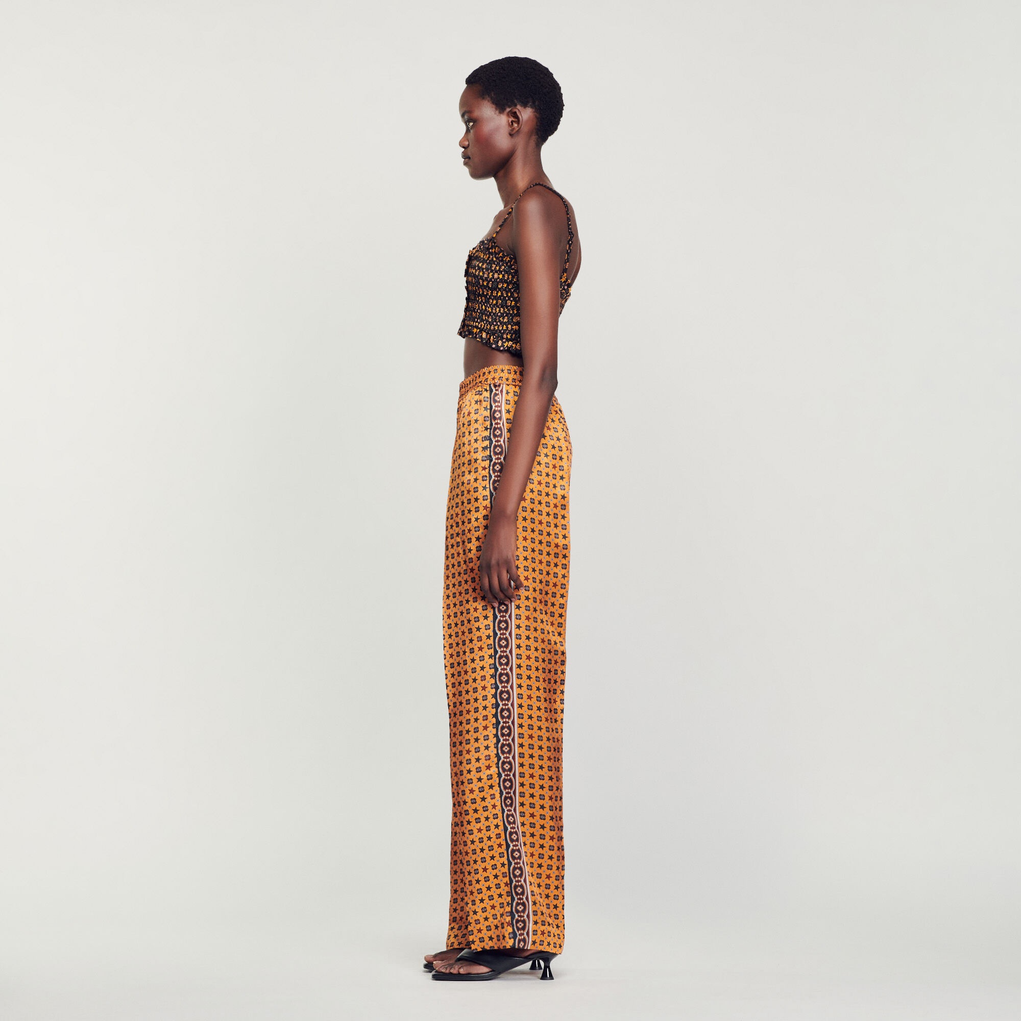 PRINTED SATIN PANTS - 7
