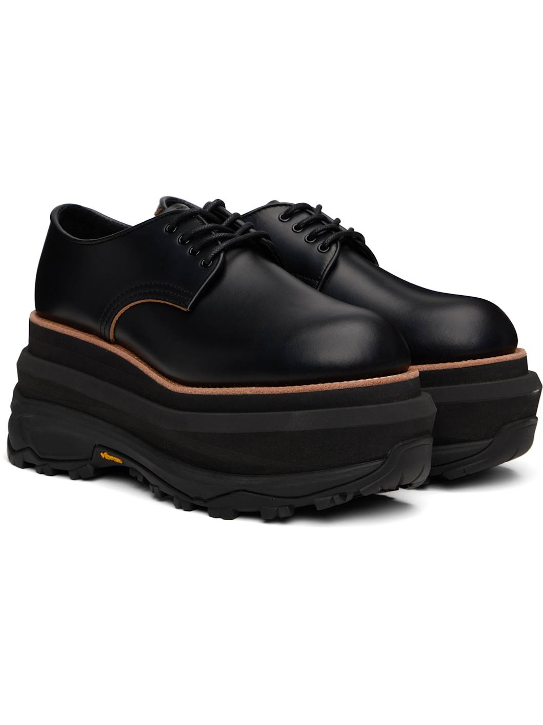 Black Leather Oxfords - 4