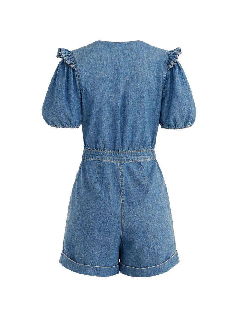 FARM RIO ruffled V-neck playsuit outlook