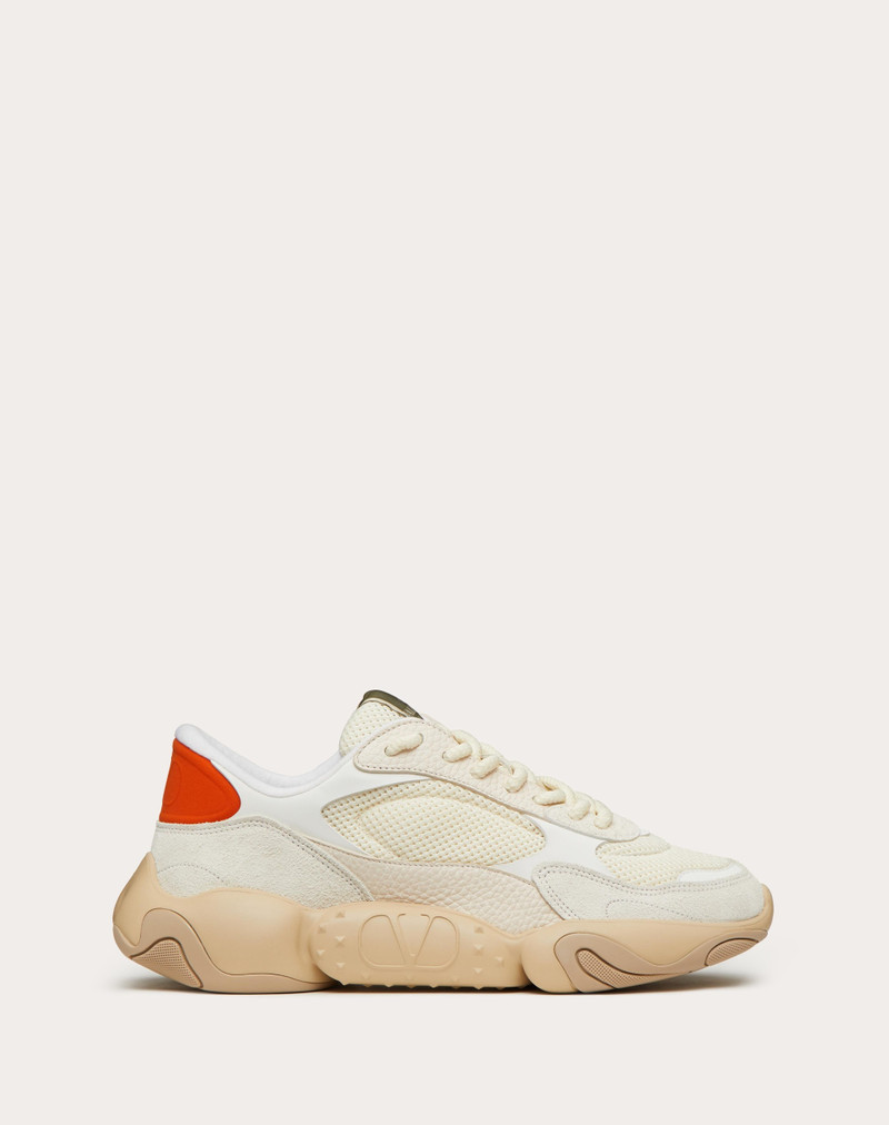 VALENTINO GARAVANI BUBBLEBACK MESH AND SUEDE SNEAKER - 1
