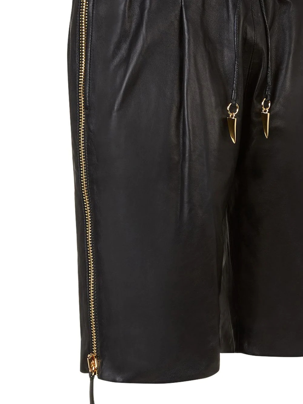 Josh drawstring leather shorts - 4