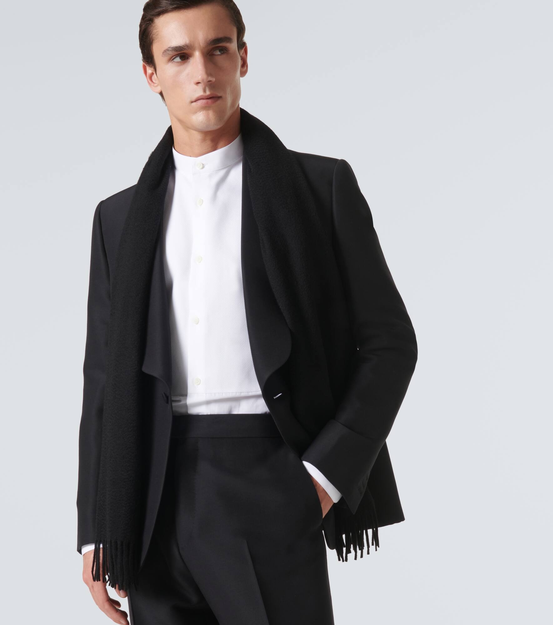 Fringed cashmere scarf - 2