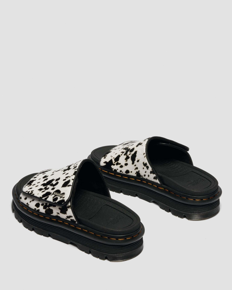 Zebzag Slides Dalmatian Hair On Leather Strap Platform Sandals 9