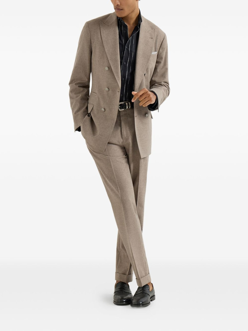 Brunello Cucinelli mouliné pleated trousers outlook