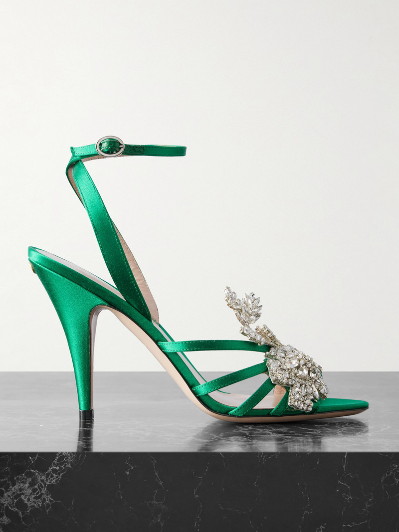 Ladycrush 100 Crystal-embellished Satin Sandals 1
