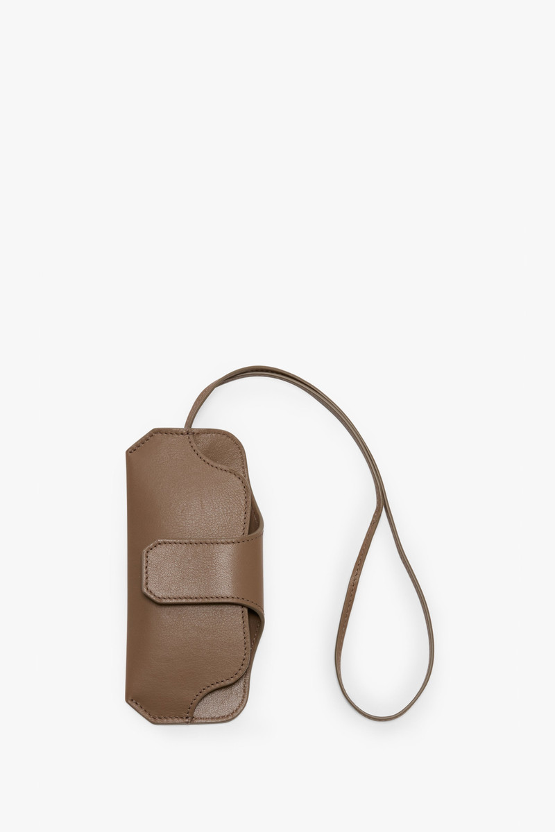 Sunglasses Case In Dove Grey Leather 1