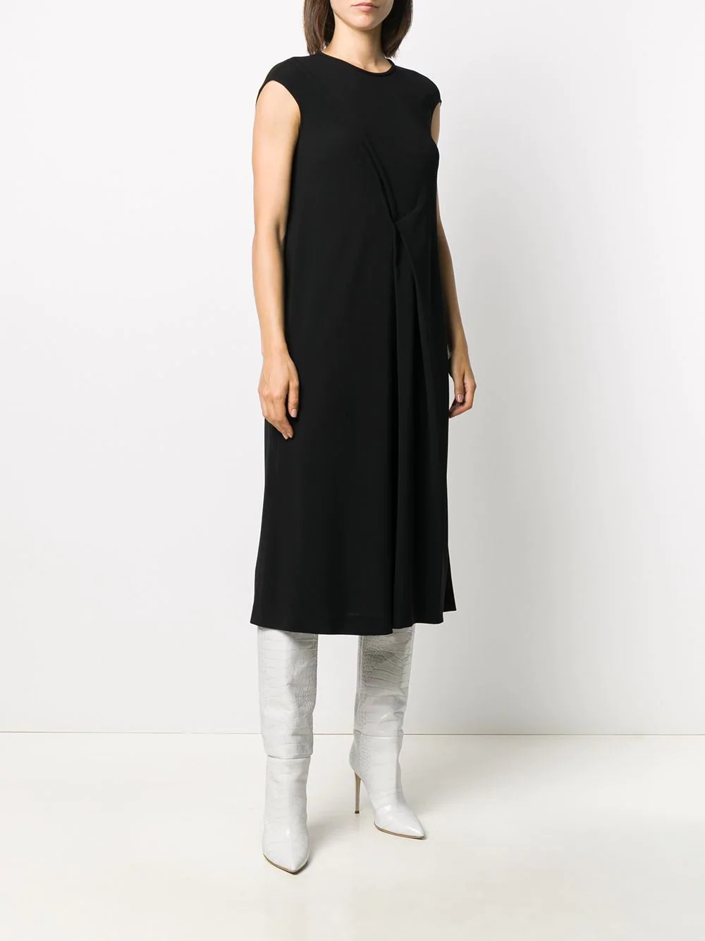 draped-detail midi dress - 3