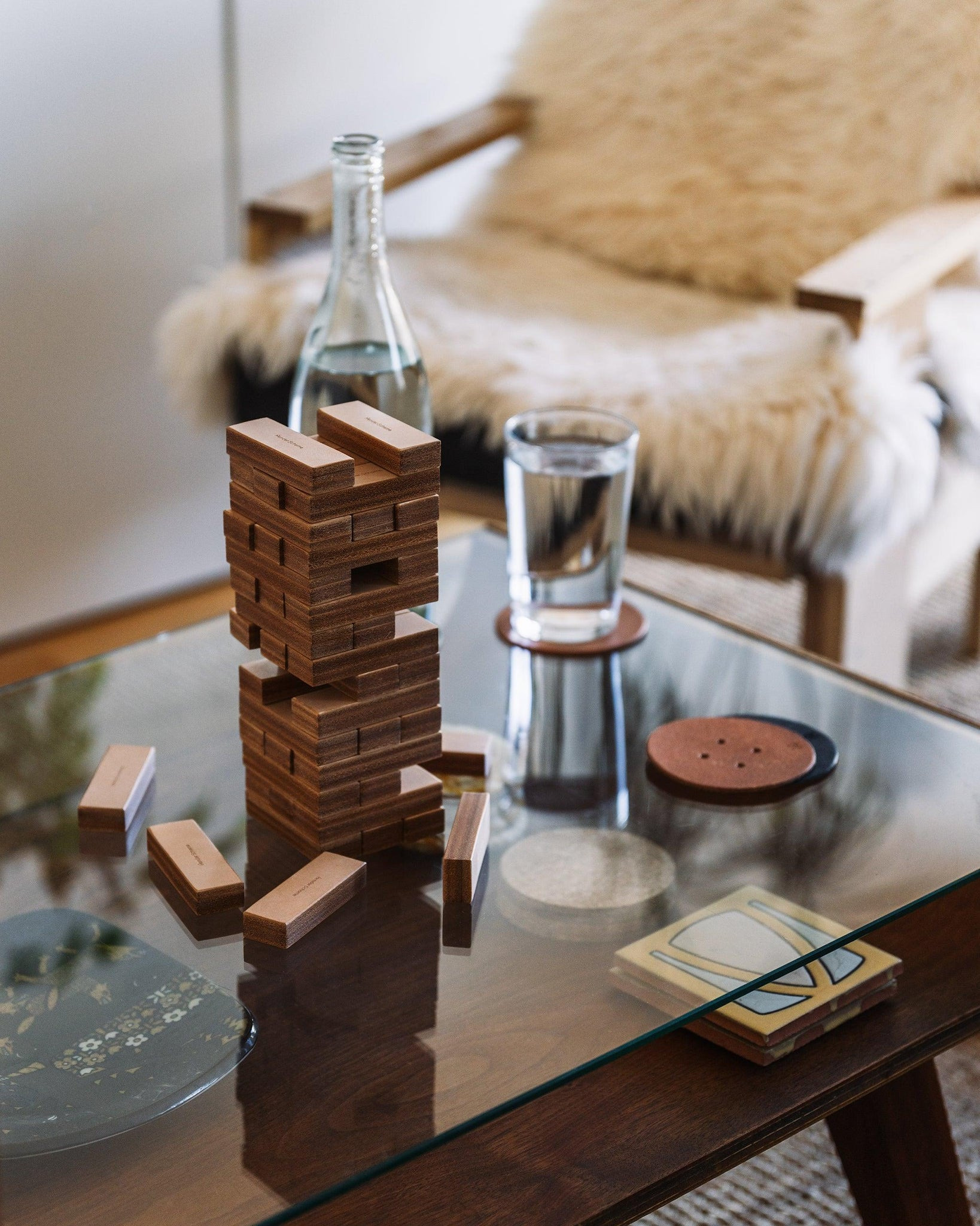 Leather Tower Game Natural - 4