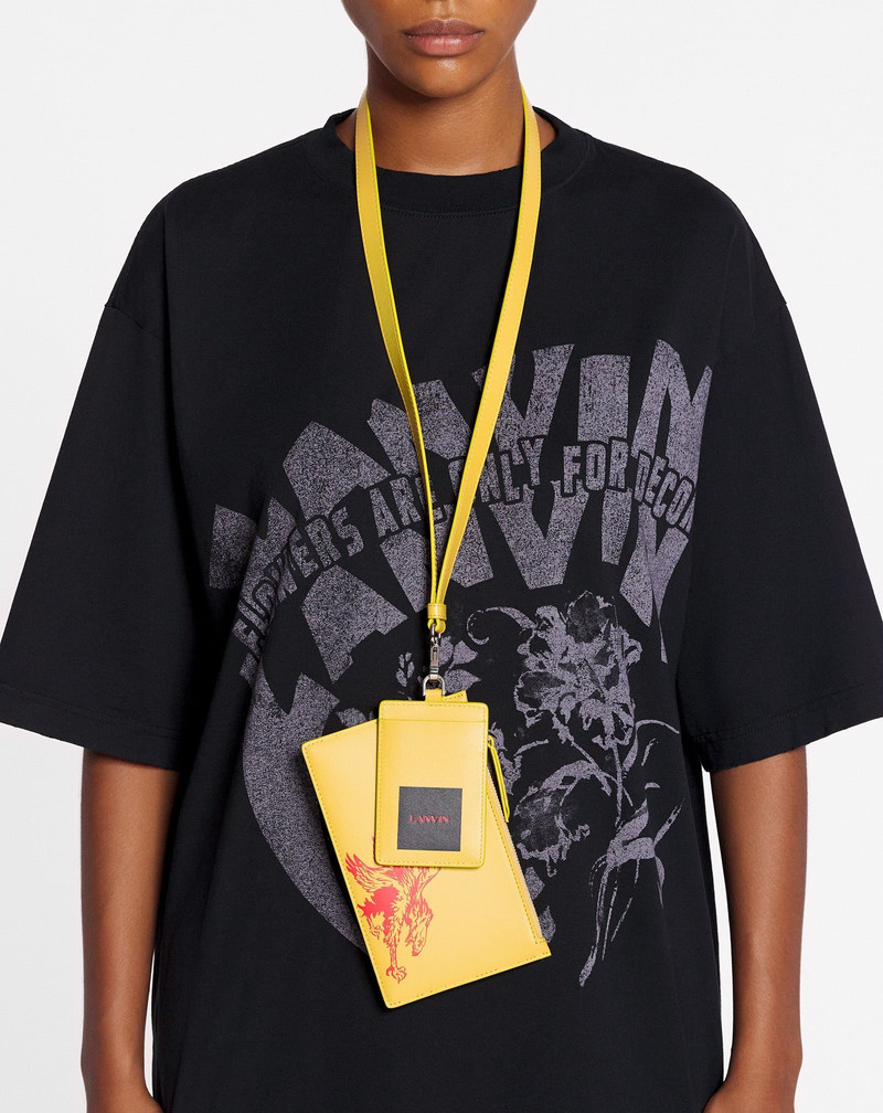 Lanvin LANVIN X FUTURE LEATHER DOUBLE CLUTCH WITH EAGLE PRINT outlook
