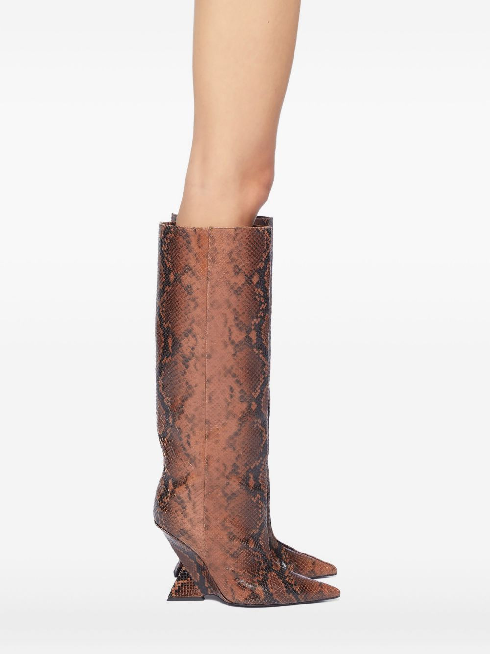 105mm Cheope snakeskin wedge boots - 3