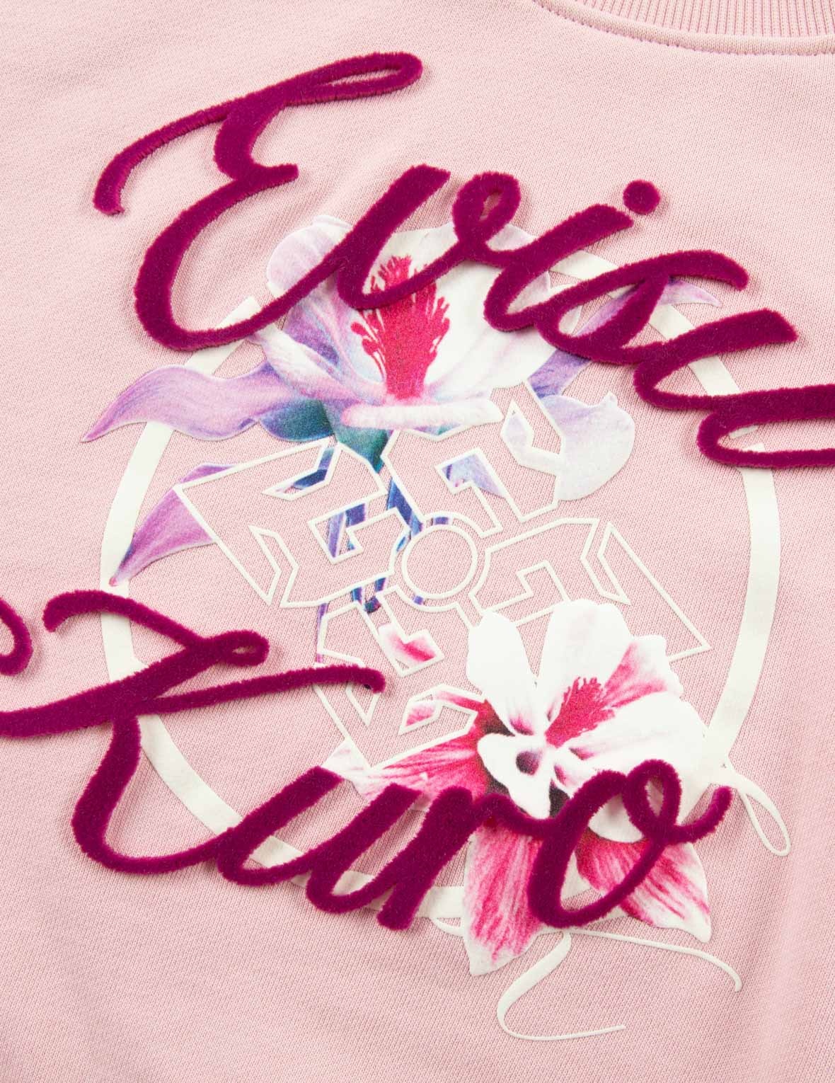 Floral Kamon Print and Logo Jacquard Loose Fit Sweatshirt - 9