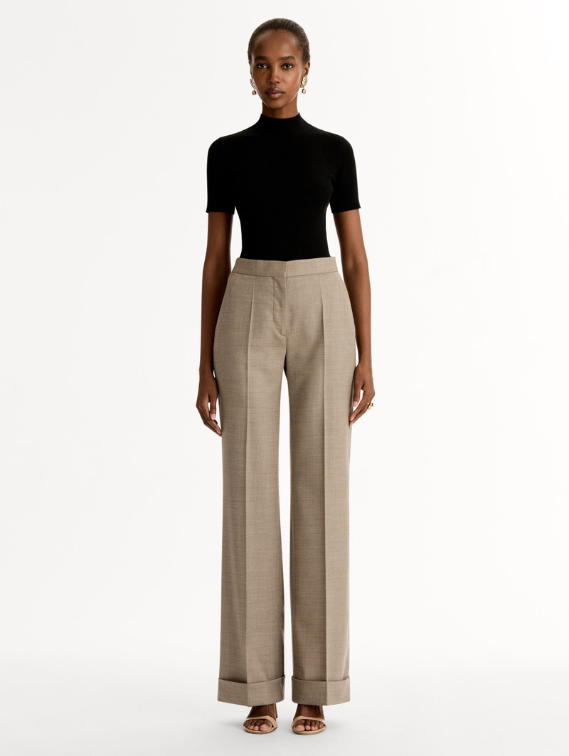 Oscar de la Renta WOOL-BLEND WIDE-LEG PANT outlook