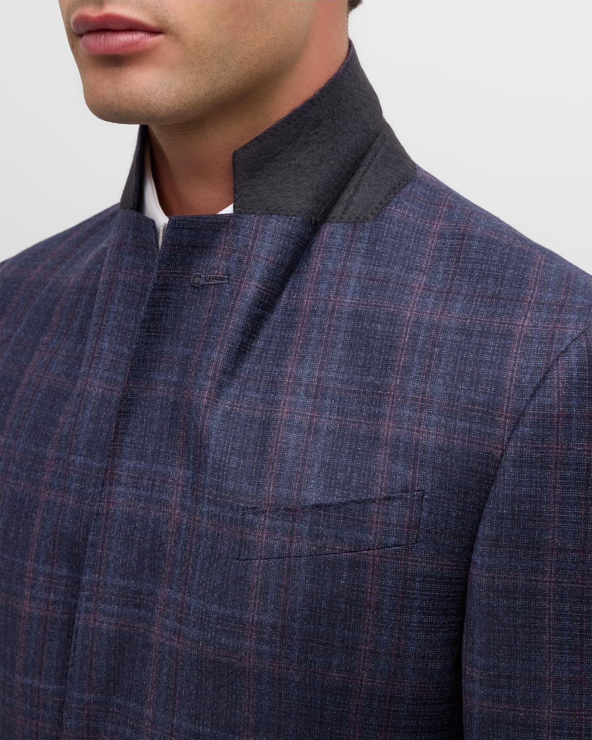 Men's Plaid Sport Coat - 7