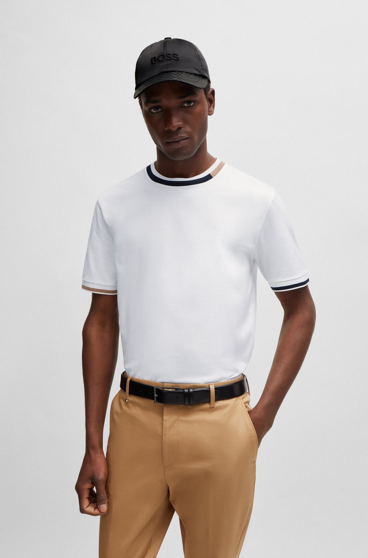 SATIN CAP WITH EMBROIDERED LOGO AND MONOGRAM VISOR - 5