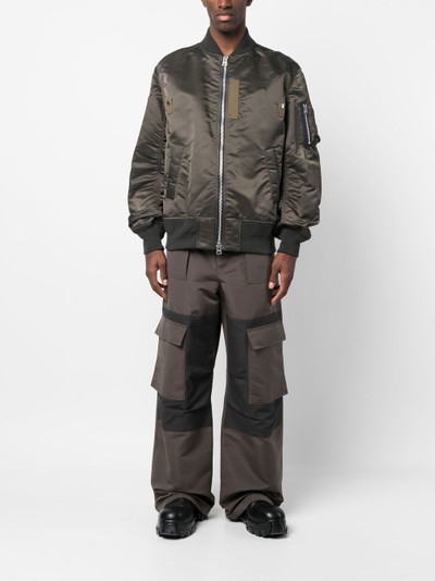 sacai baseball-collar bomber jacket outlook