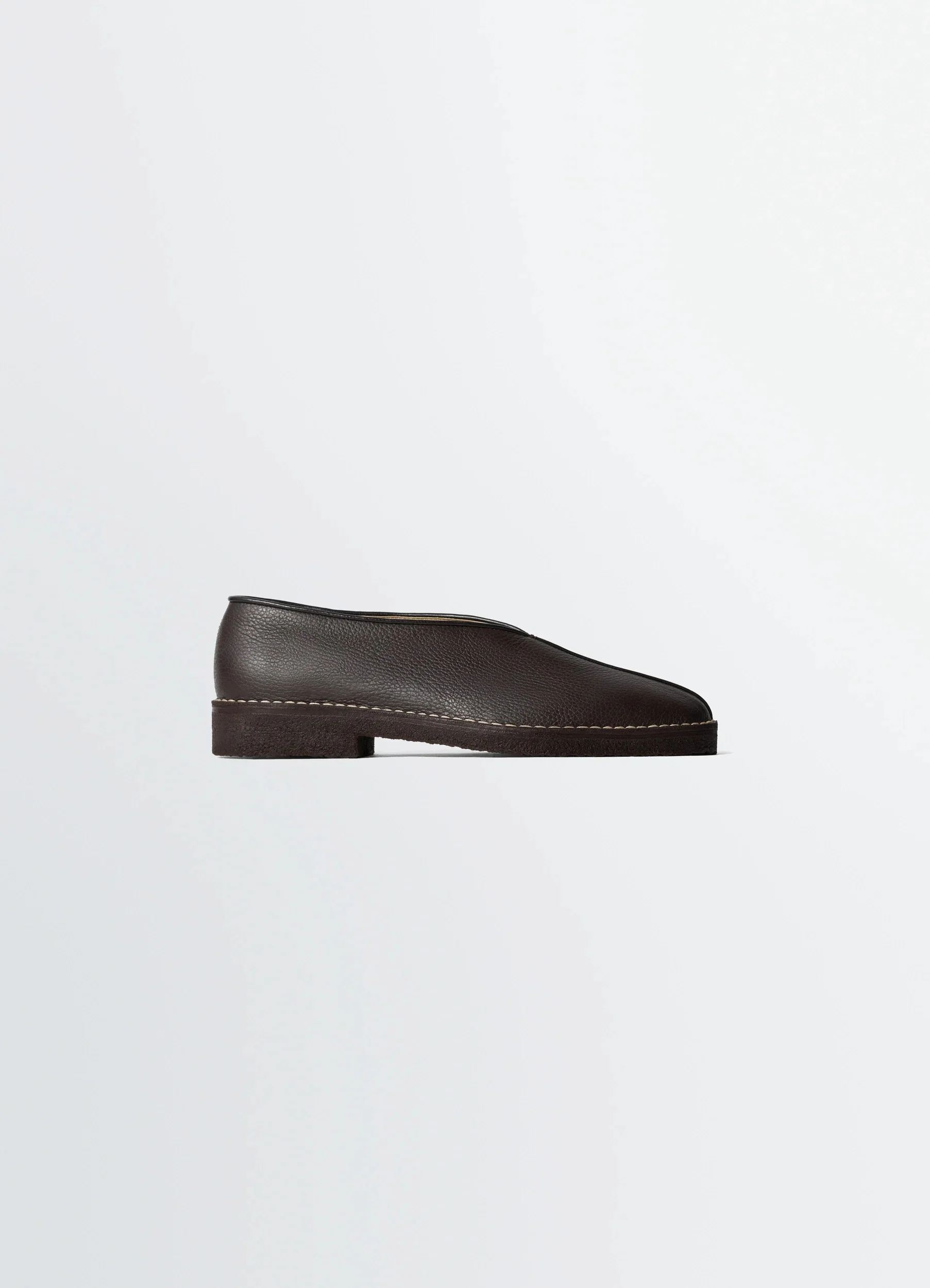 PIPED CREPE SLIPPERS IN LEATHER - 1