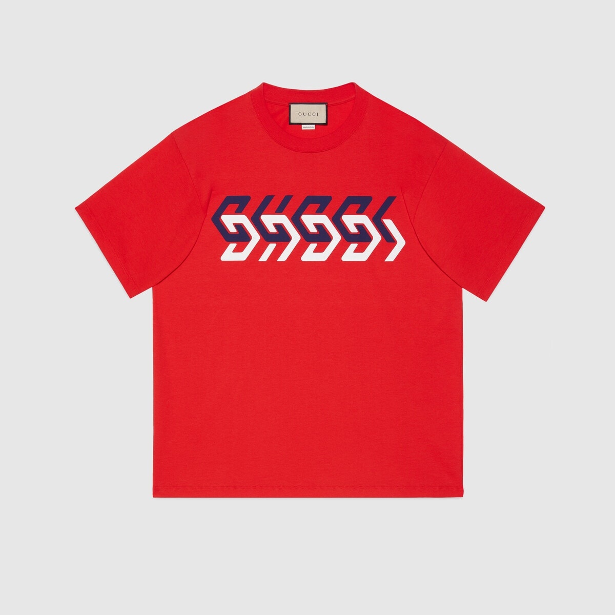 Cotton jersey T-shirt with Gucci mirror print - 1