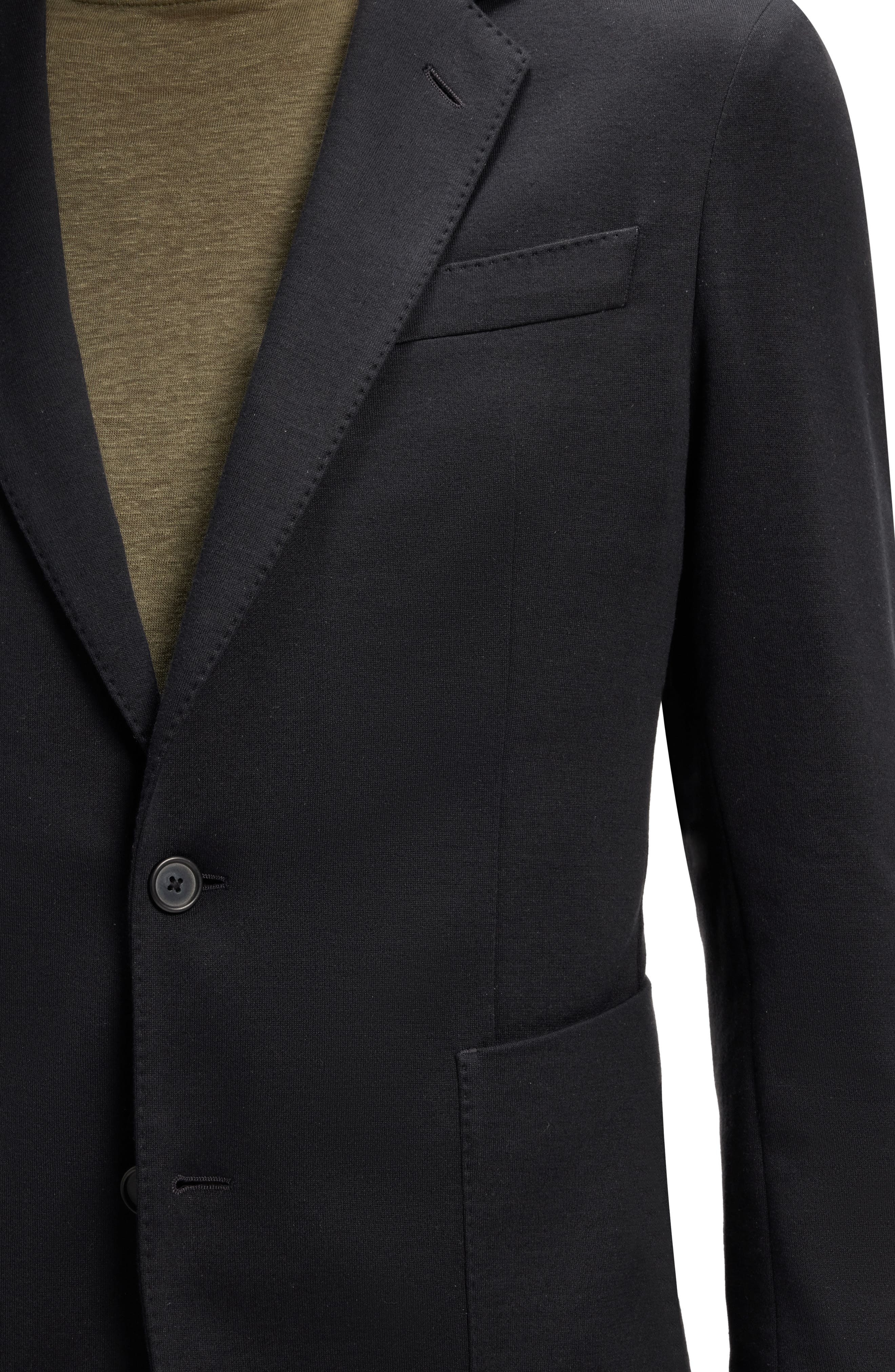BOSS Navy Cotton & Silk Blend Sport Coat in Dark Blue at Nordstrom - 4