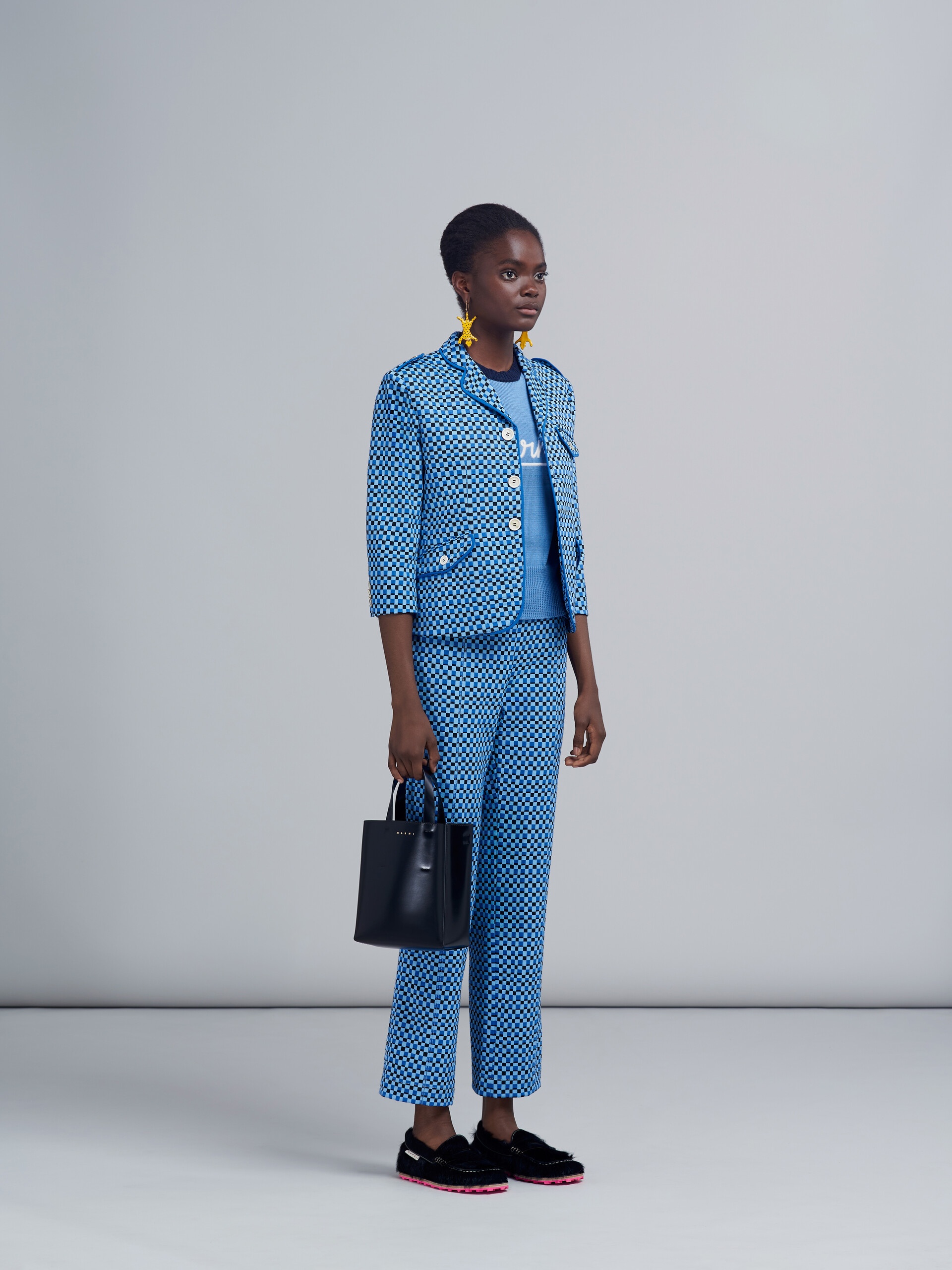 CHECK JACQUARD JERSEY JACKET - 6