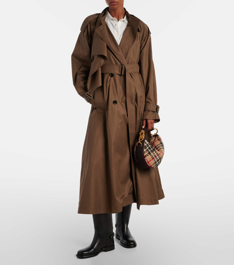 Burberry Knight Arc leather-trimmed bouclé shoulder bag outlook