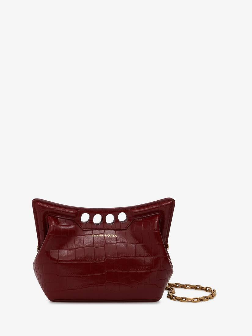 Women's The Peak Bag Mini With Chain in Dark Red - 1