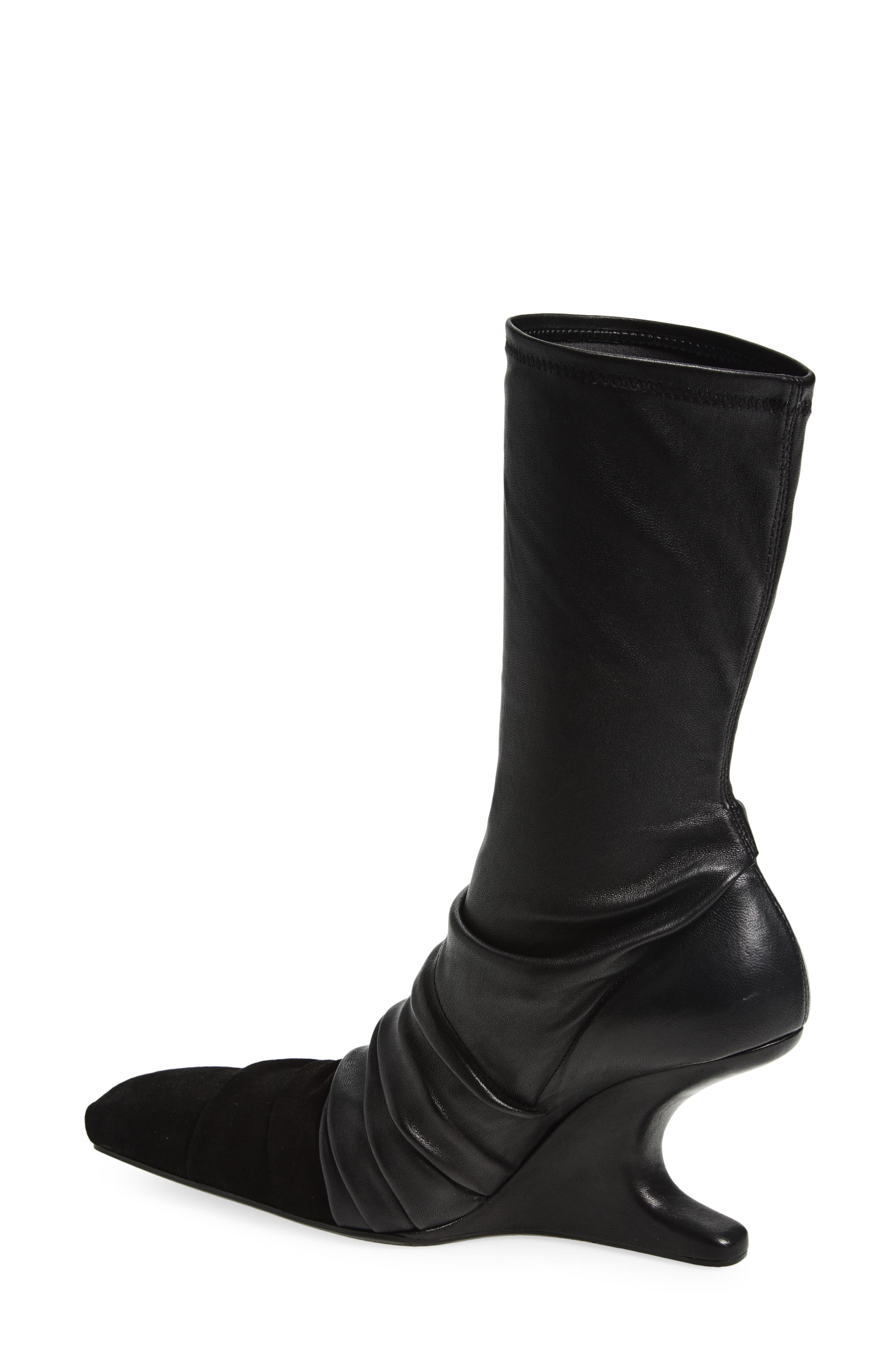 Rick Owens Cantilever Mixed Media Boot in Black/Black at Nordstrom - 2