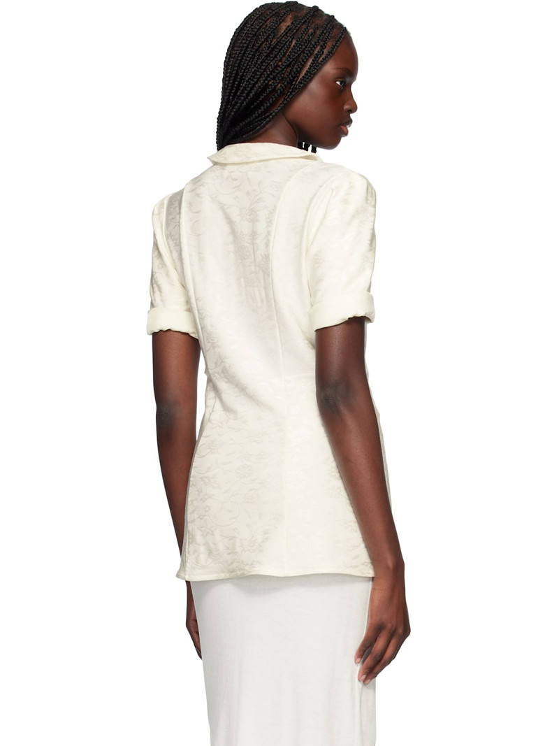Off-White Fluid Viscose Flower Jacquard Shirt 3