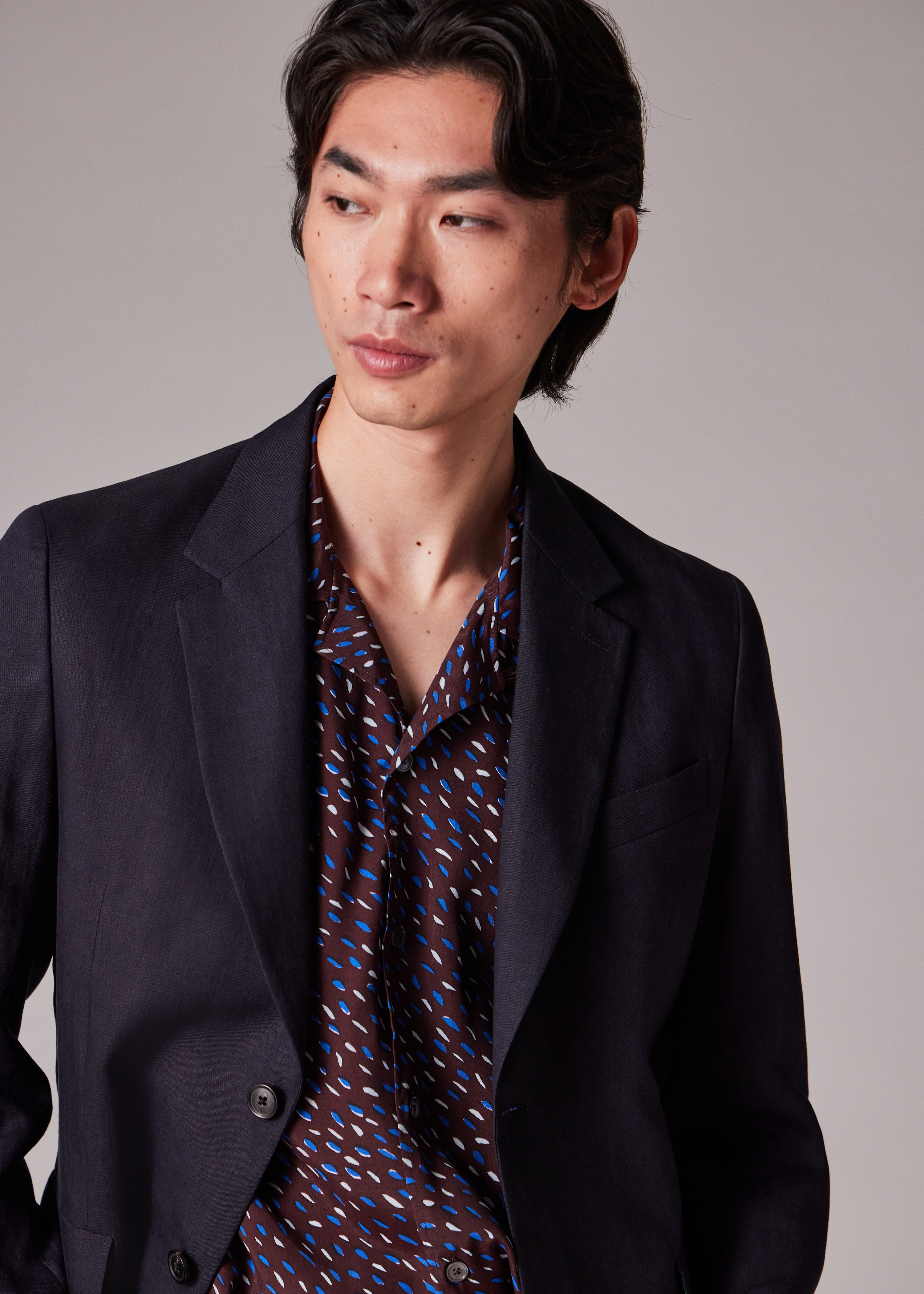 Dark Navy Linen Buggy-Lined Blazer - 7